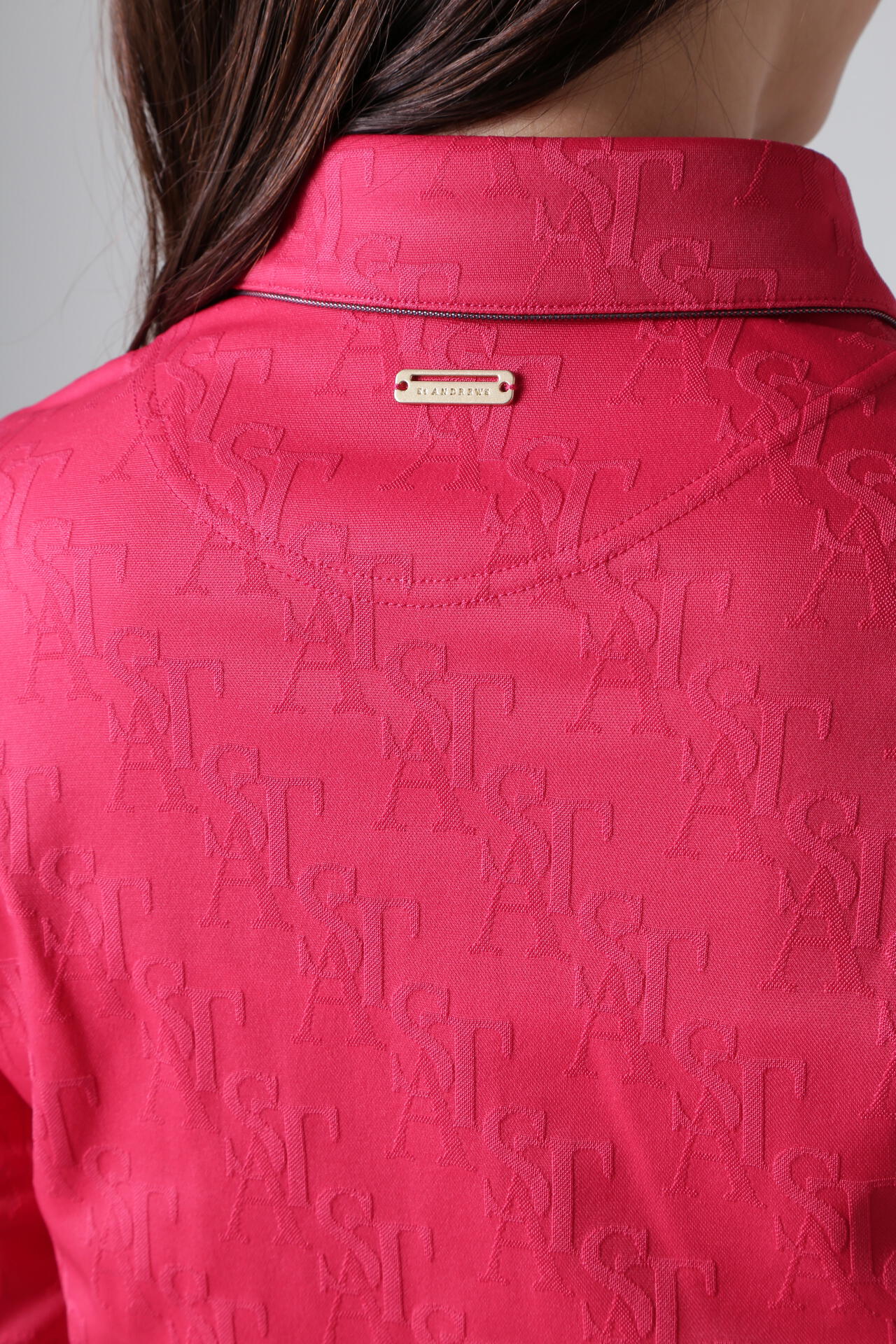 STAロゴジャガード長袖カットソーシャツ (WOMENS)
