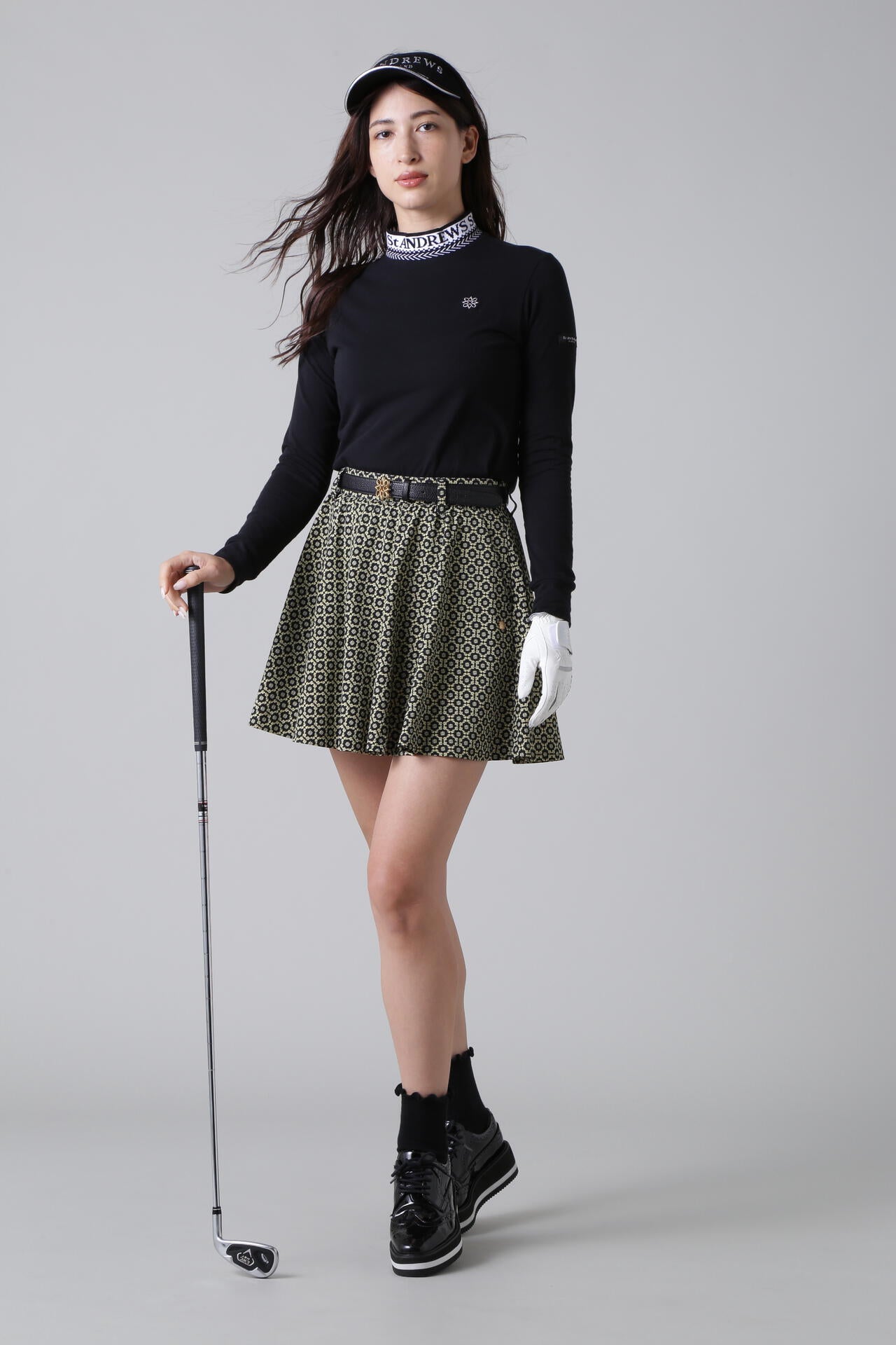 ベア天竺長袖ハイネックカットソー (WOMENS)