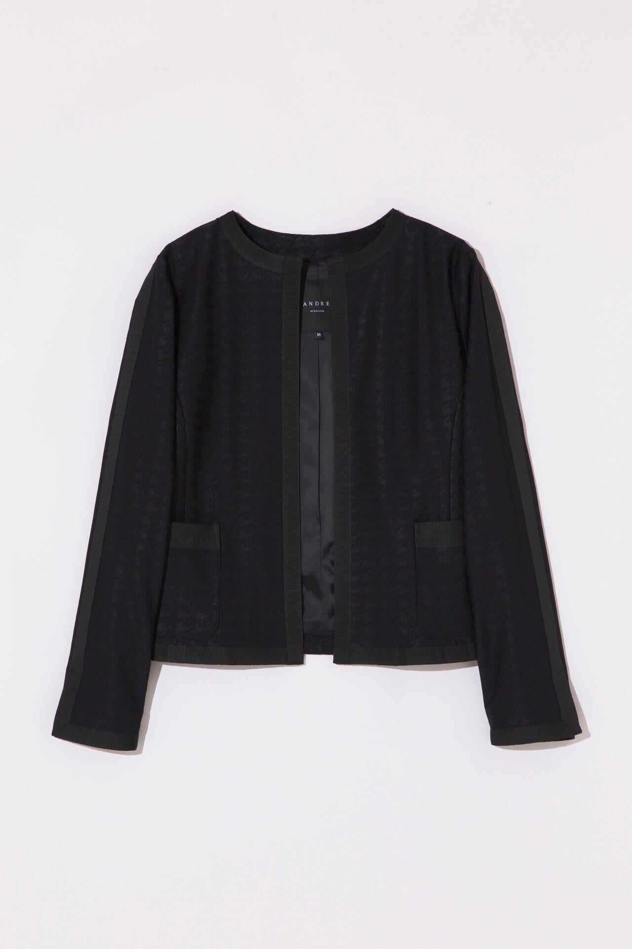 千鳥ジャガード ノーカラージャケット (WOMENS)