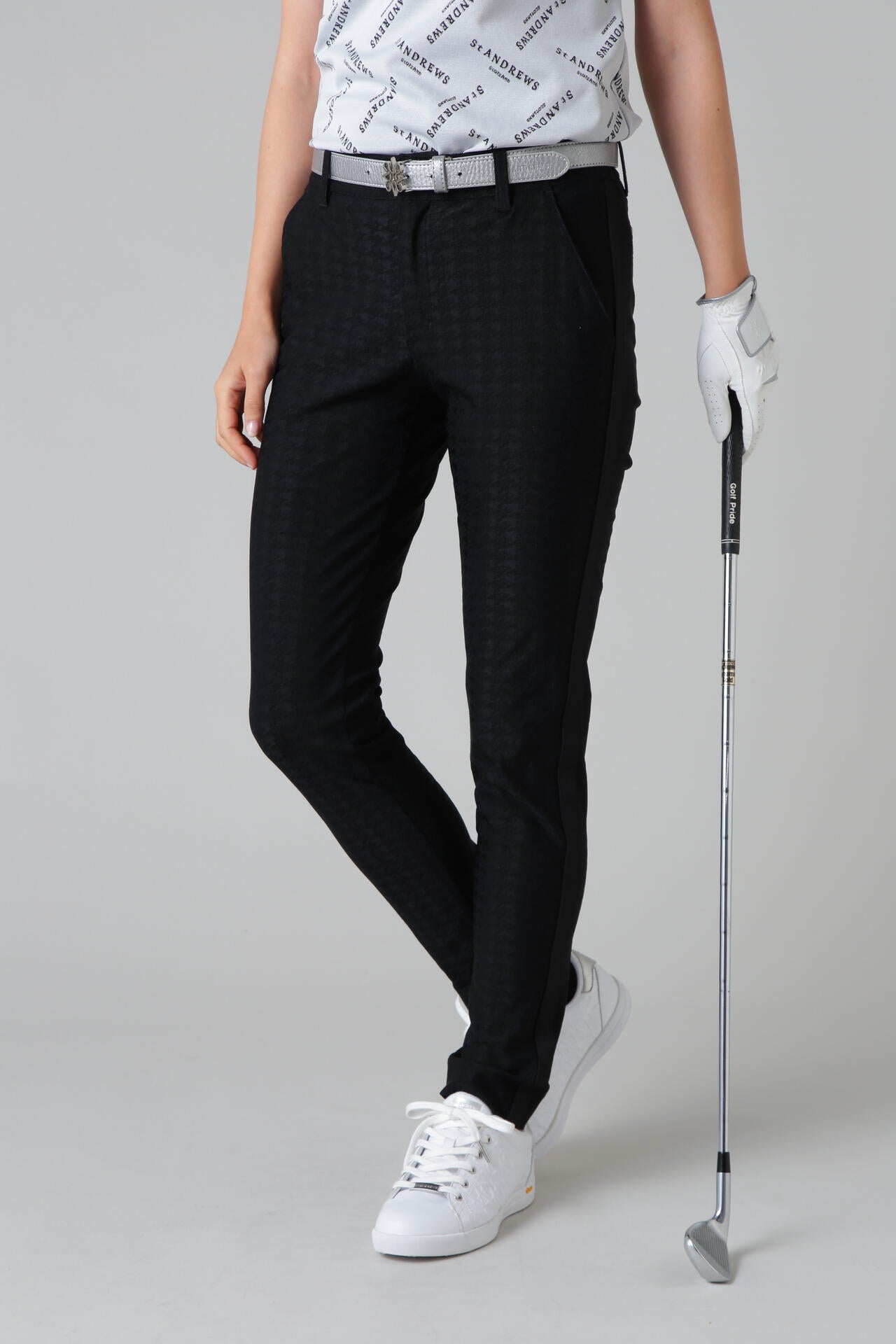 千鳥ジャガードストレッチパンツ (WOMENS)