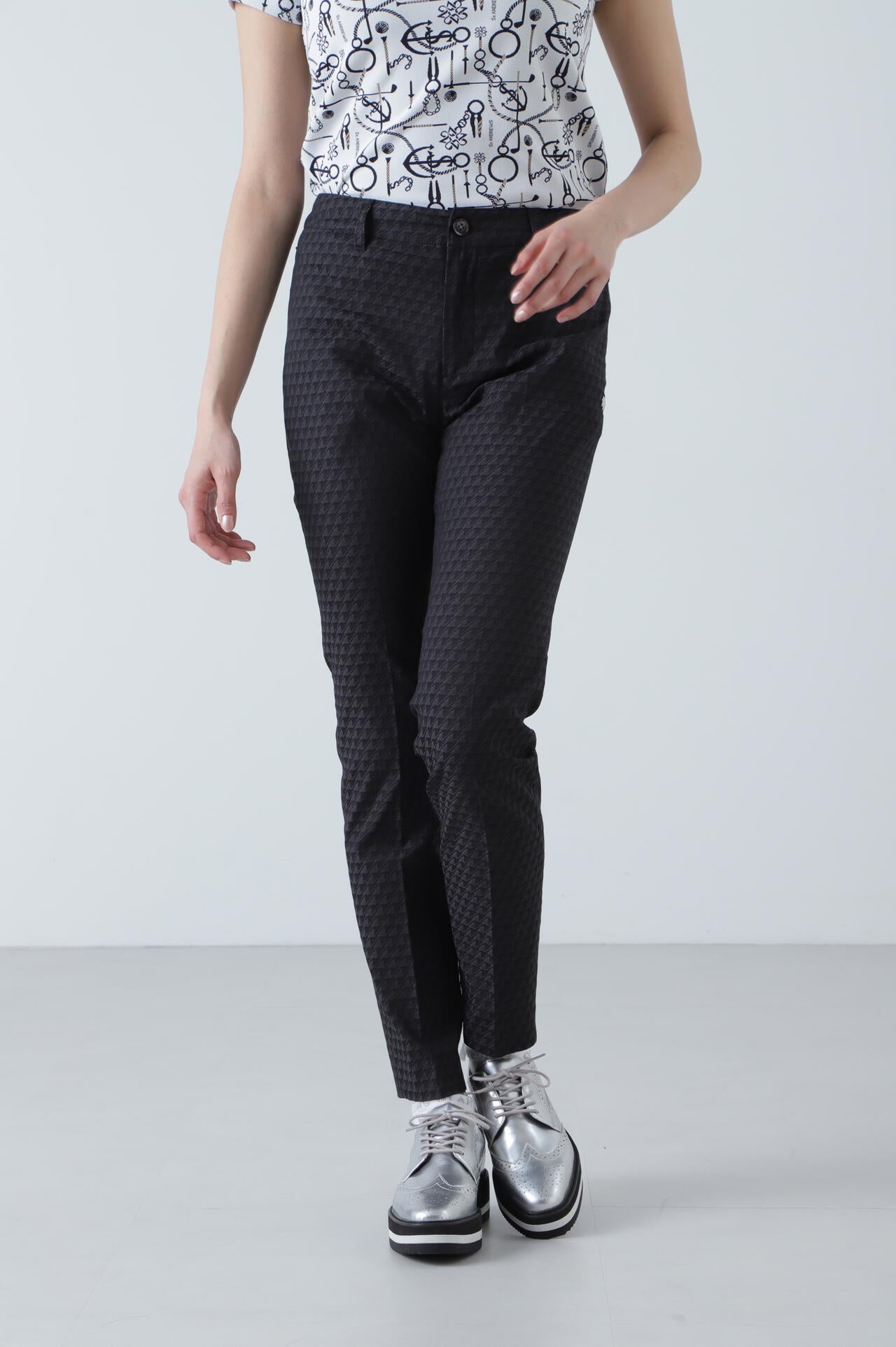 幾何学ジャガードパンツ (WOMENS)