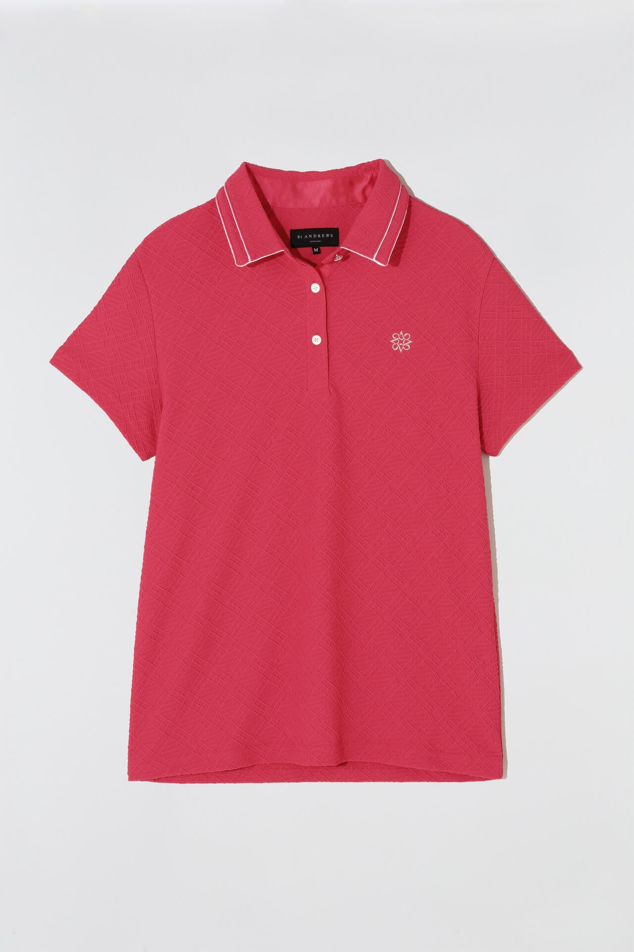 菱形ジャガード半袖シャツ (WOMENS)