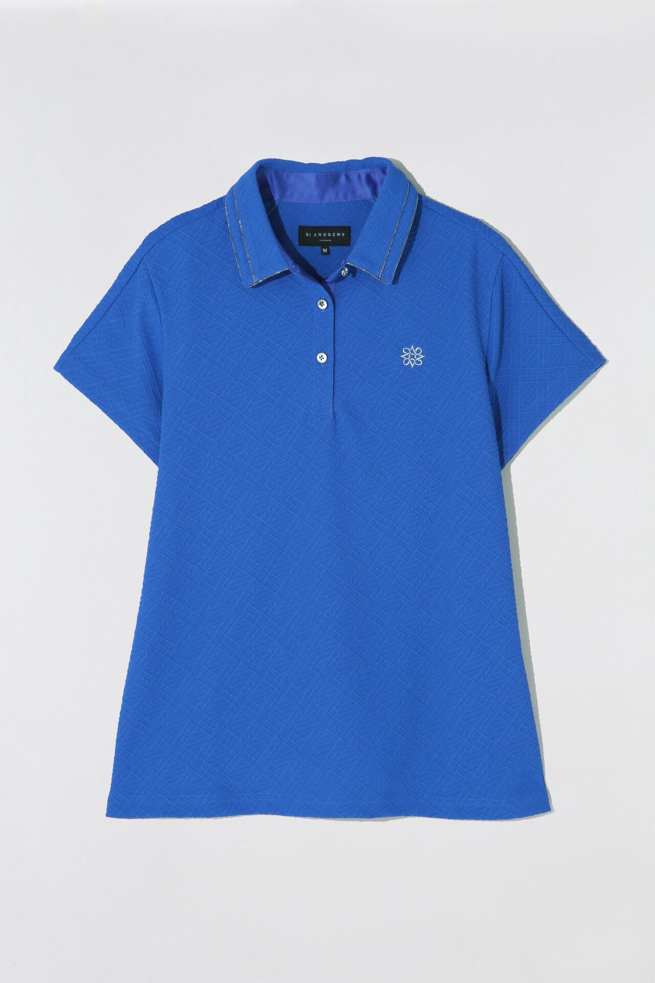 菱形ジャガード半袖シャツ (WOMENS)