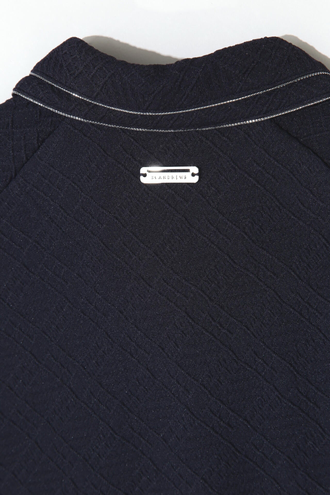 菱形ジャガード半袖シャツ (WOMENS)