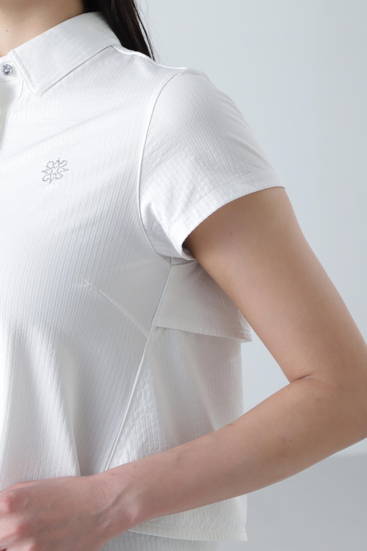 サッカーストライプ半袖シャツ (WOMENS)