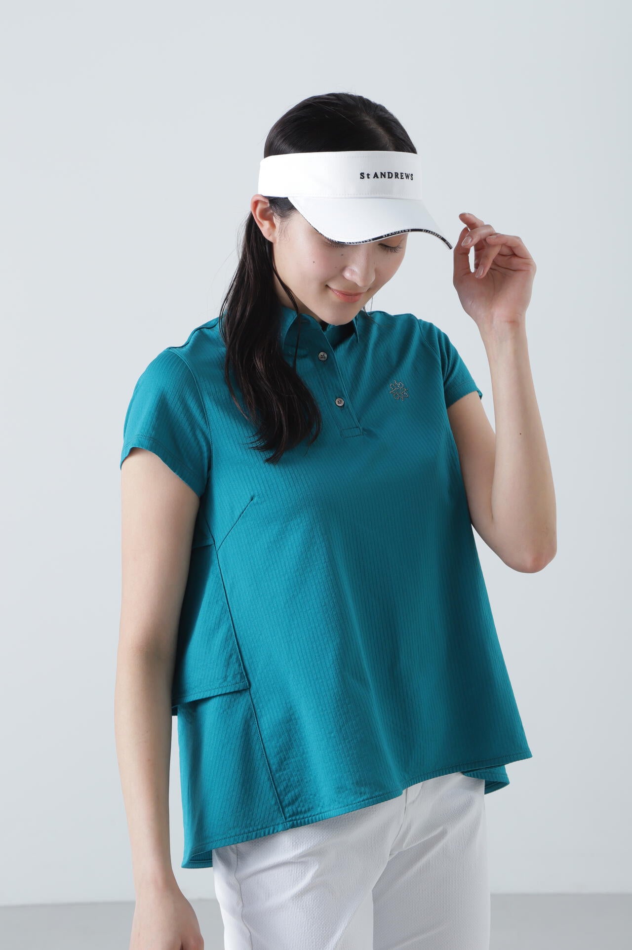 サッカーストライプ半袖シャツ (WOMENS)