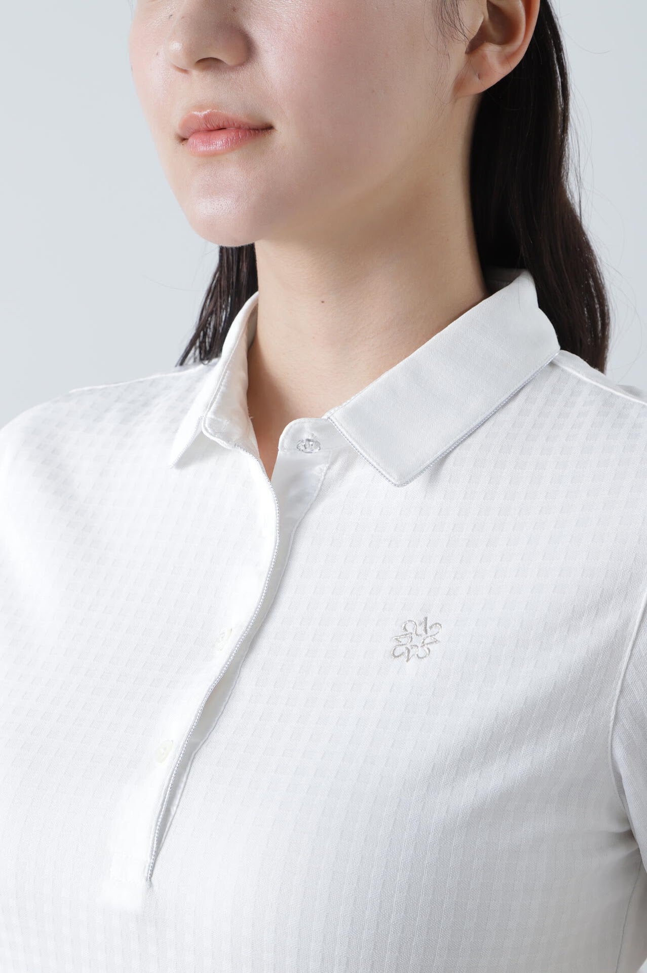 ギンガムジャガード半袖シャツ (WOMENS)