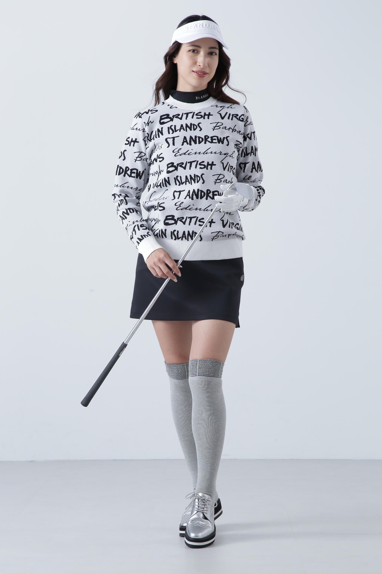 カチオンポリエステル ベア天竺 長袖ハイネック (WOMENS)