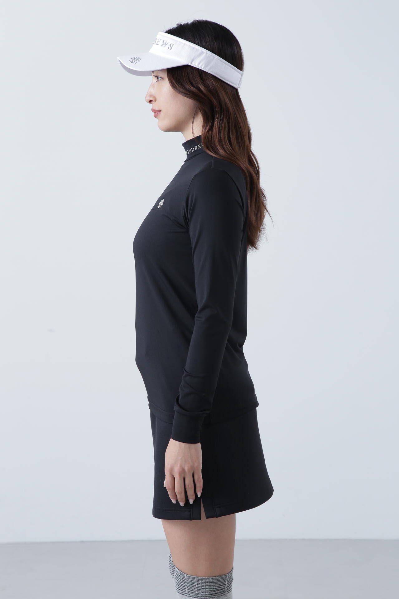 カチオンポリエステル ベア天竺 長袖ハイネック (WOMENS)