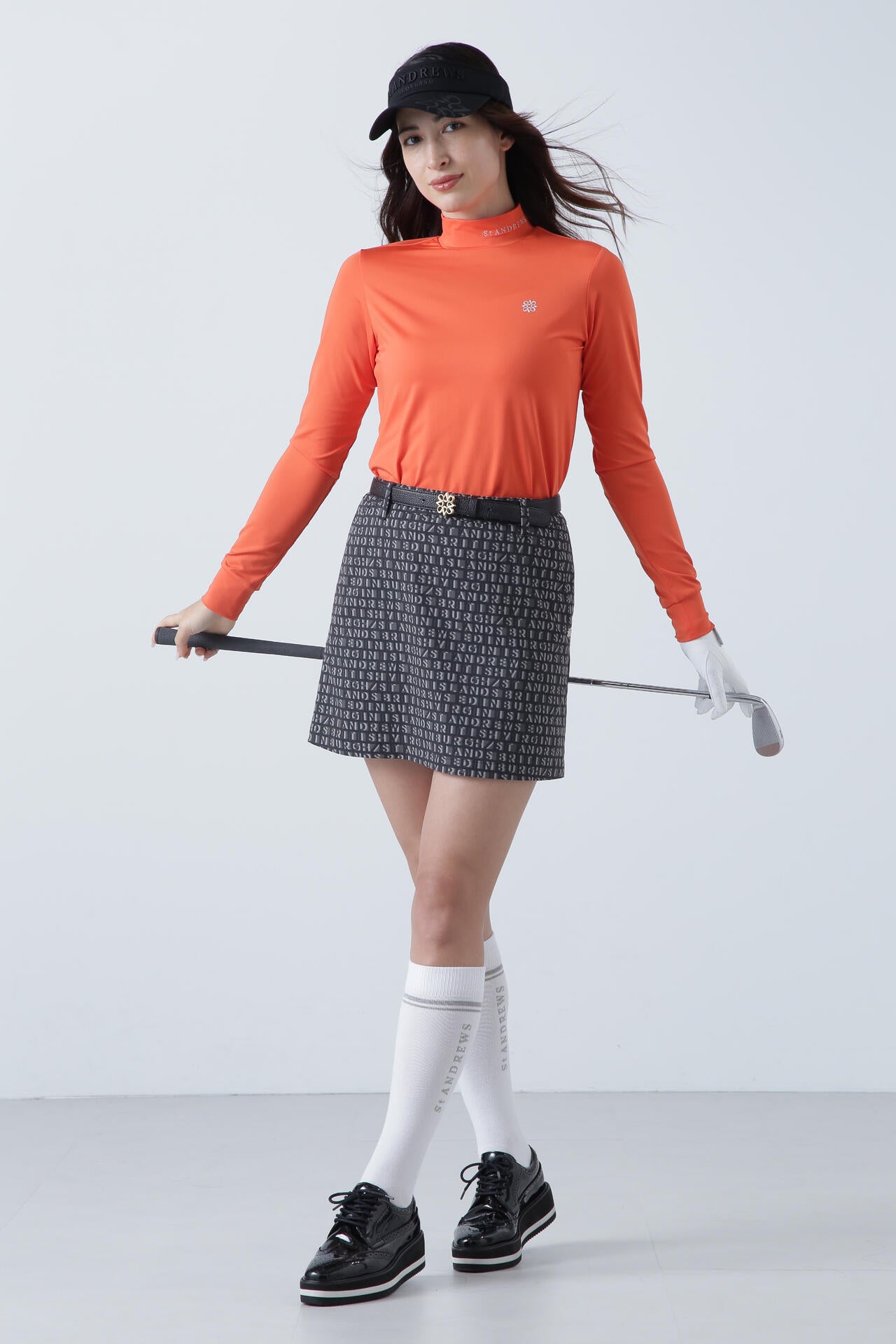 カチオンポリエステル ベア天竺 長袖ハイネック (WOMENS)
