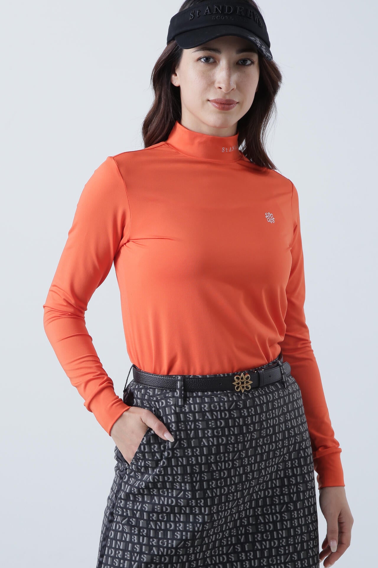 カチオンポリエステル ベア天竺 長袖ハイネック (WOMENS)