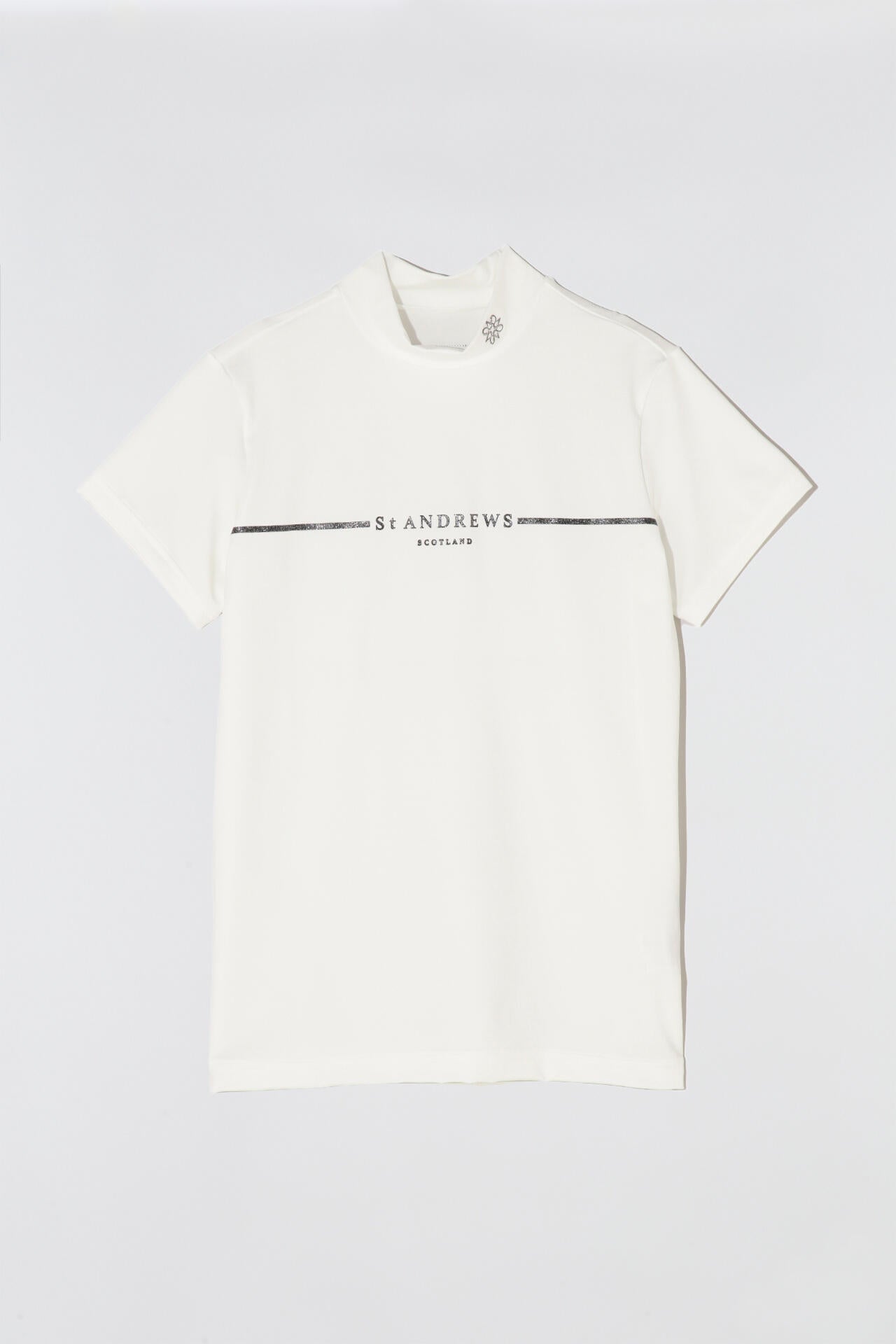 カチオンポリエステルベア天竺 半袖ハイネックカットソー (WOMENS)