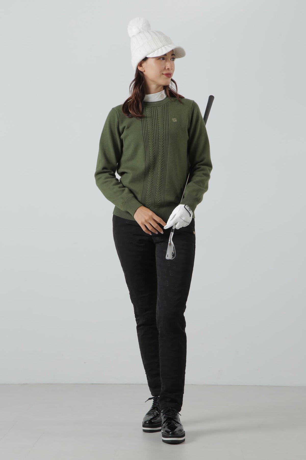 12Gカシミヤ混 クルーネックニットプルオーバー (WOMENS)