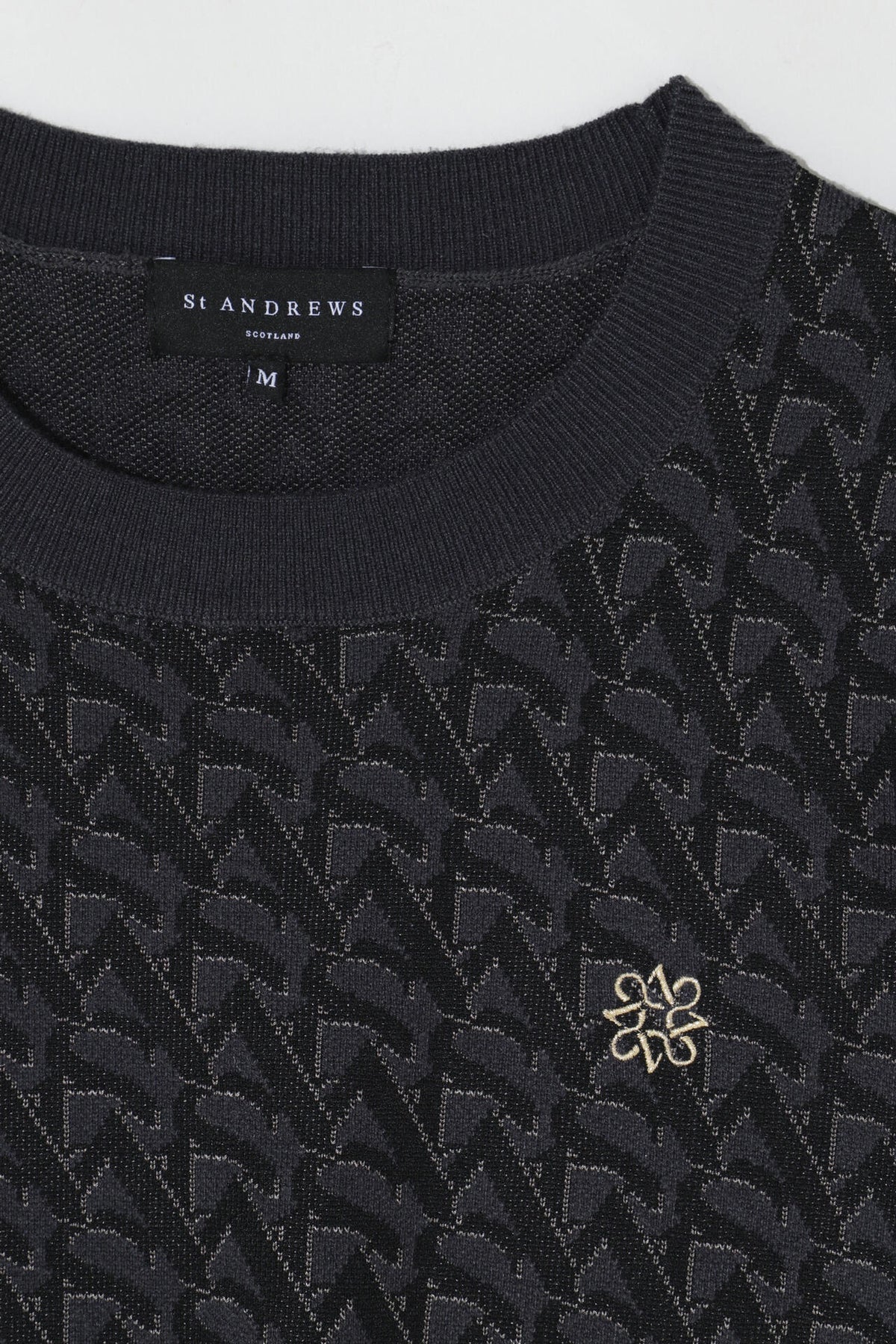 14G STAロゴジャガード クルーネックニットプルオーバー (WOMENS)