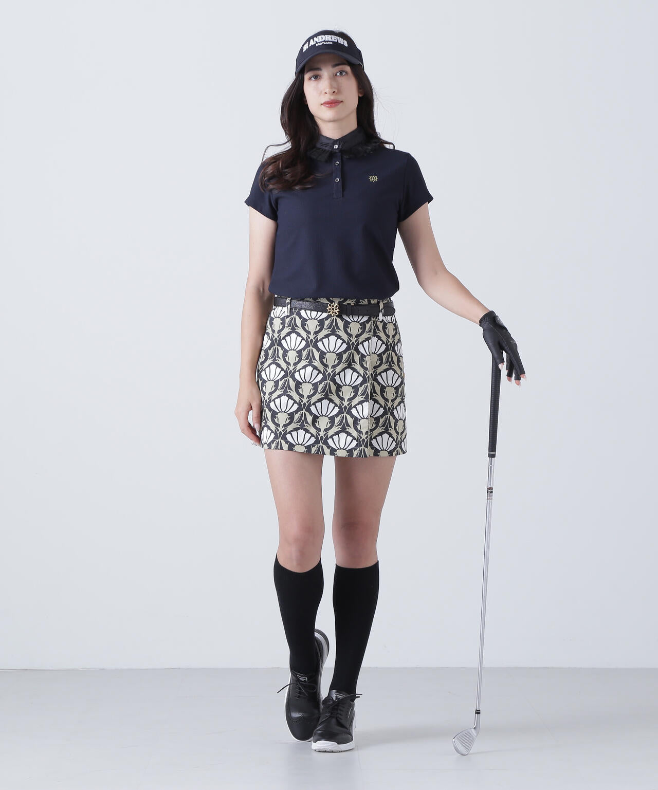 ドビーストレッチスカート <アザミ柄> (WOMENS)