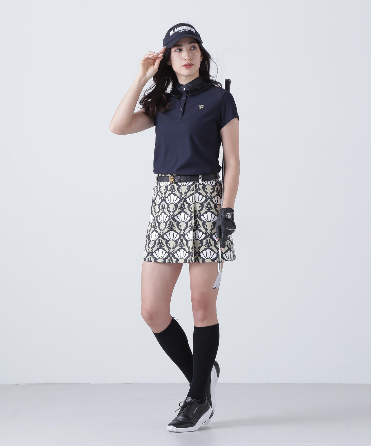 ドビーストレッチスカート <アザミ柄> (WOMENS)