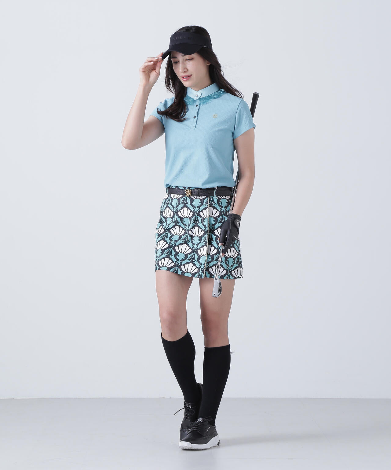 ドビーストレッチスカート <アザミ柄> (WOMENS)