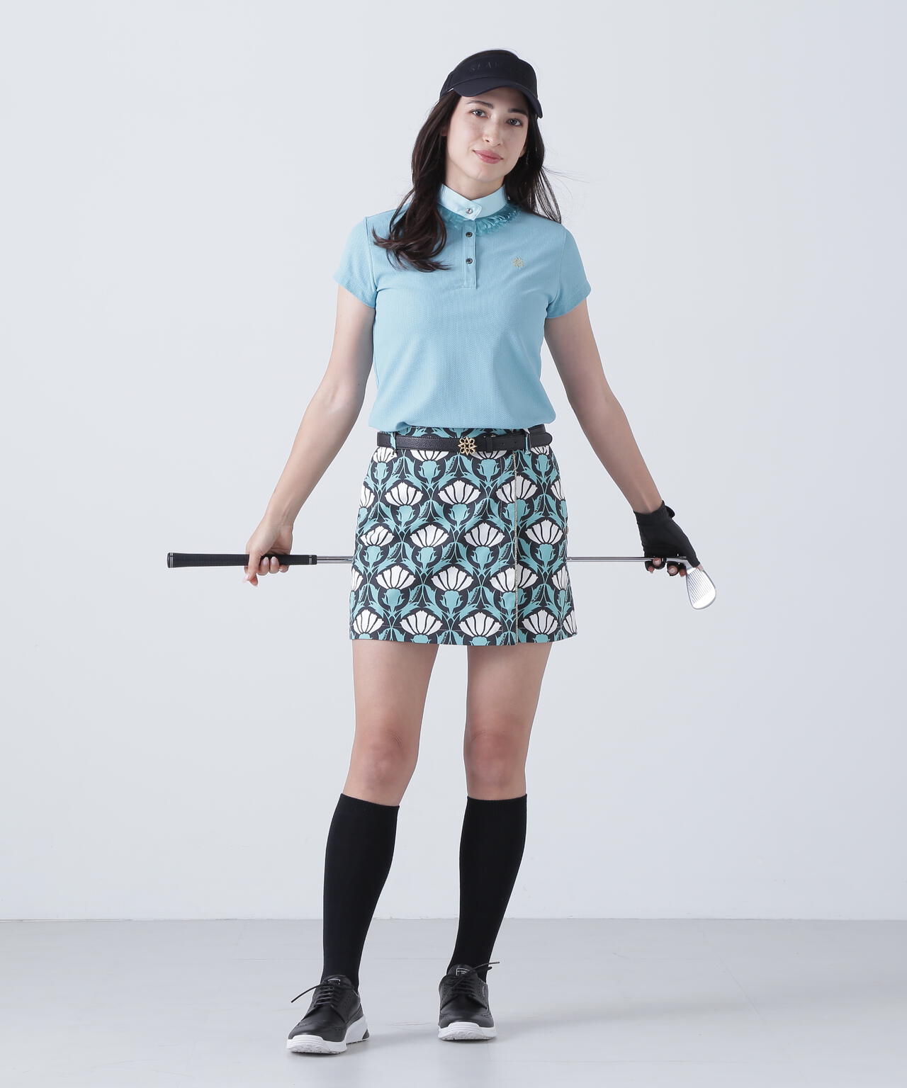ドビーストレッチスカート <アザミ柄> (WOMENS)