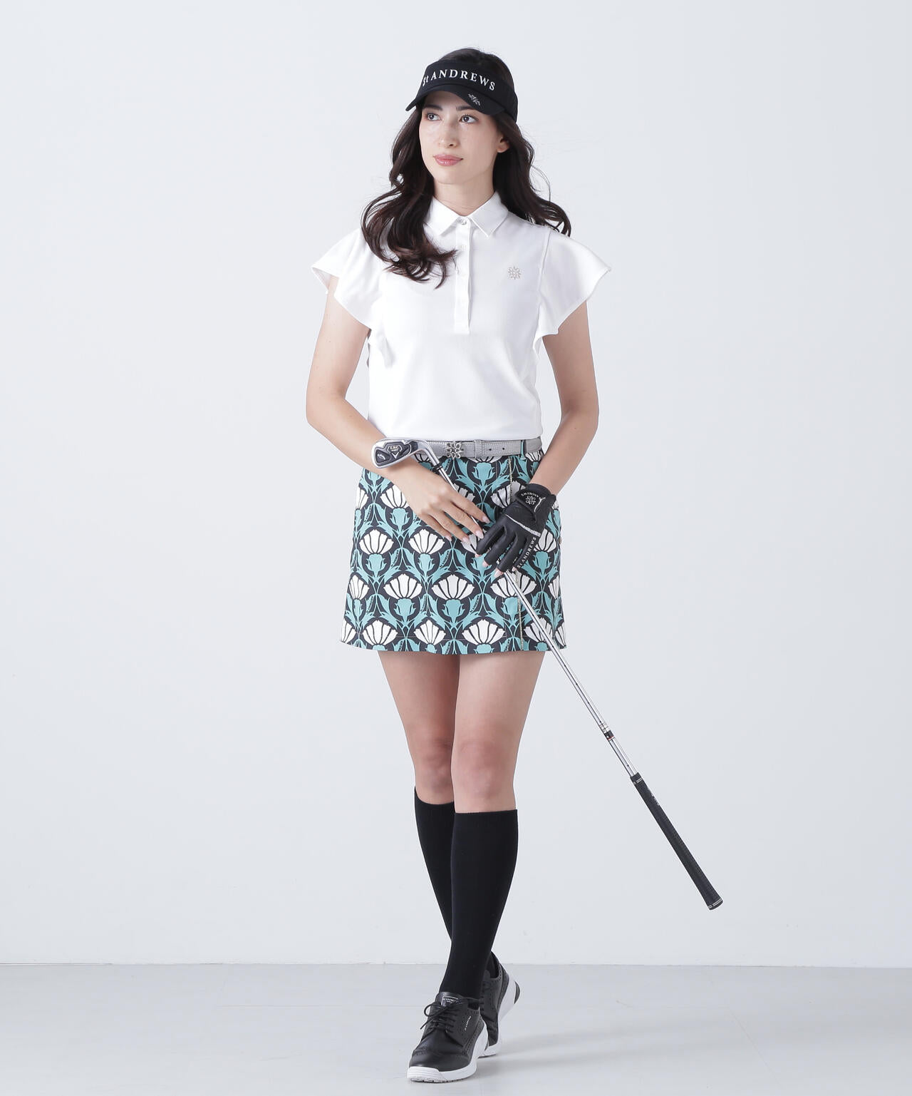 ドビーストレッチスカート <アザミ柄> (WOMENS)