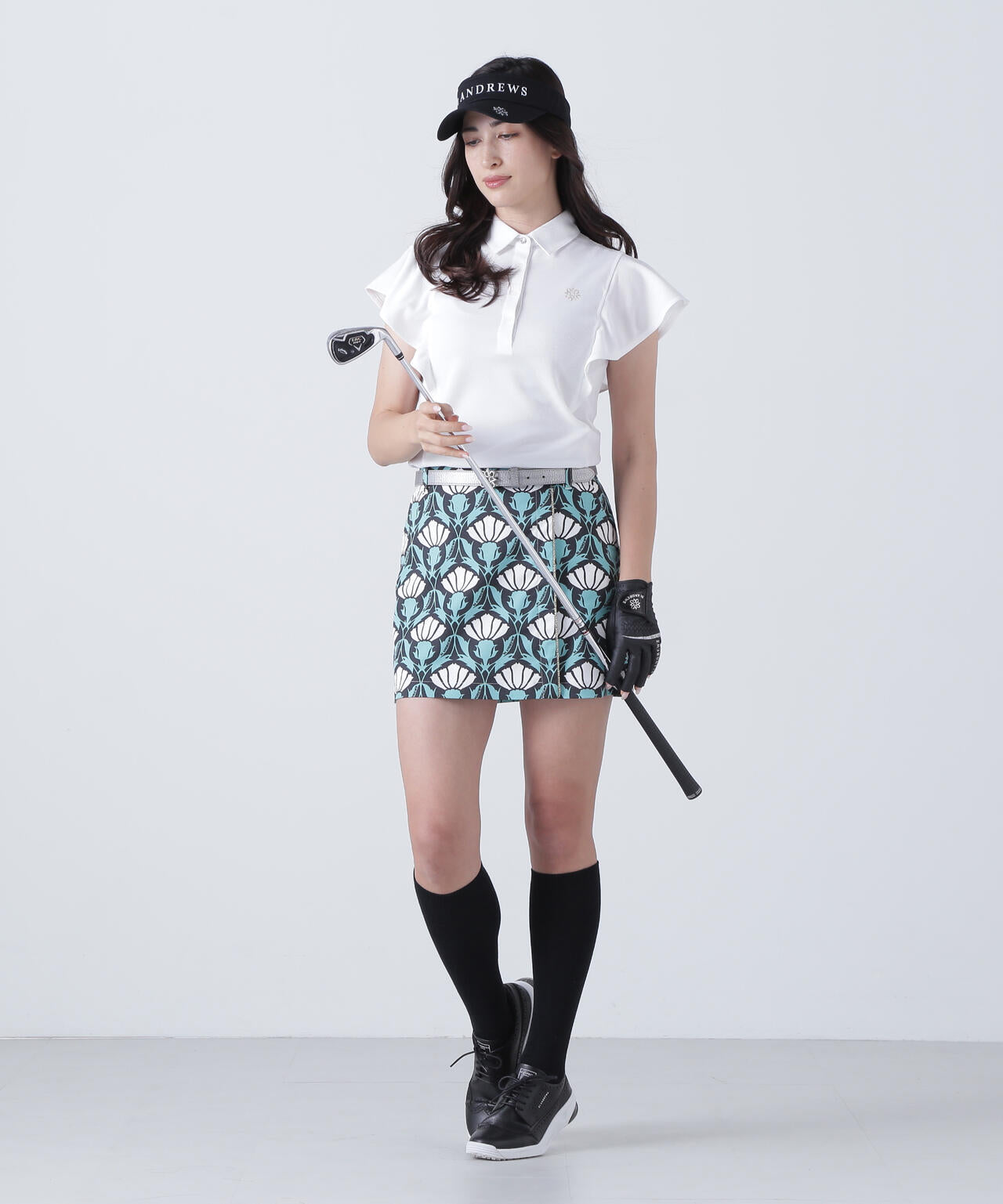 ドビーストレッチスカート <アザミ柄> (WOMENS)