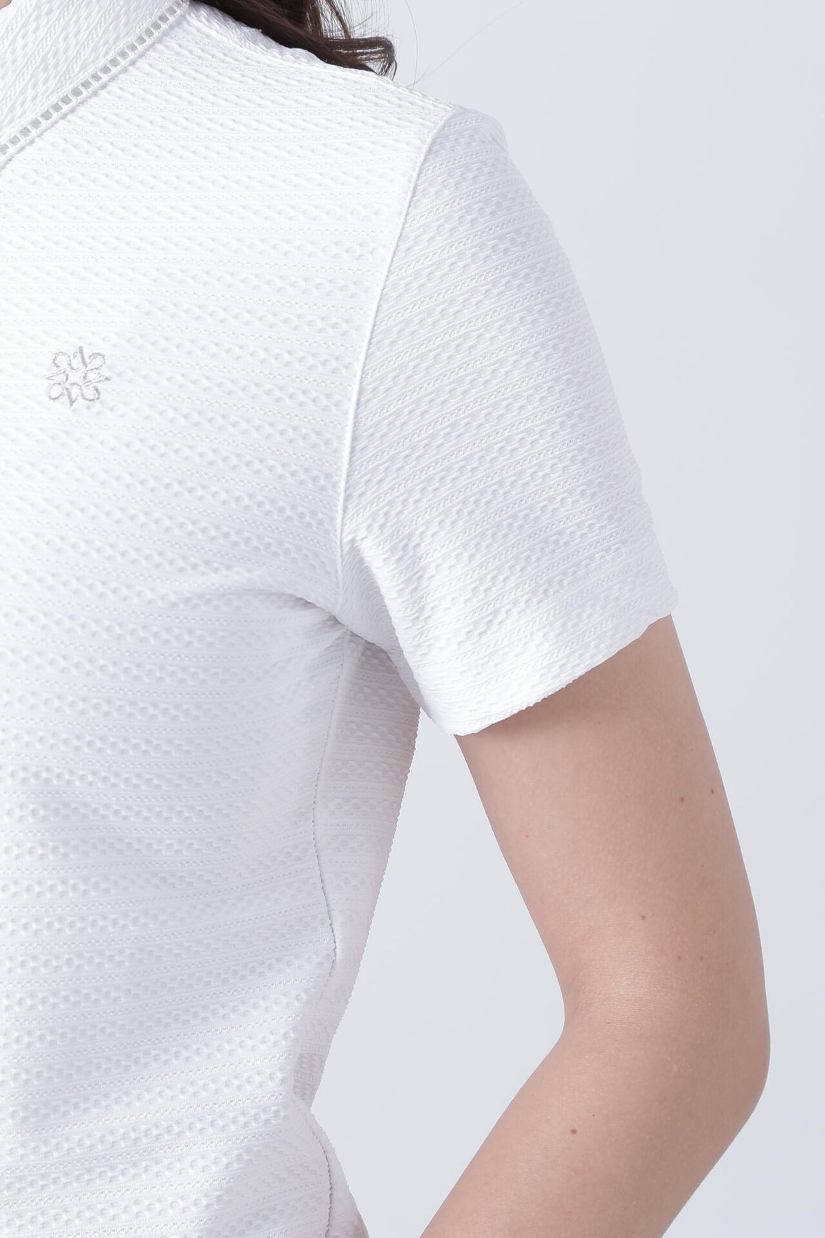 縄柄ジャガード半袖シャツ (WOMENS)