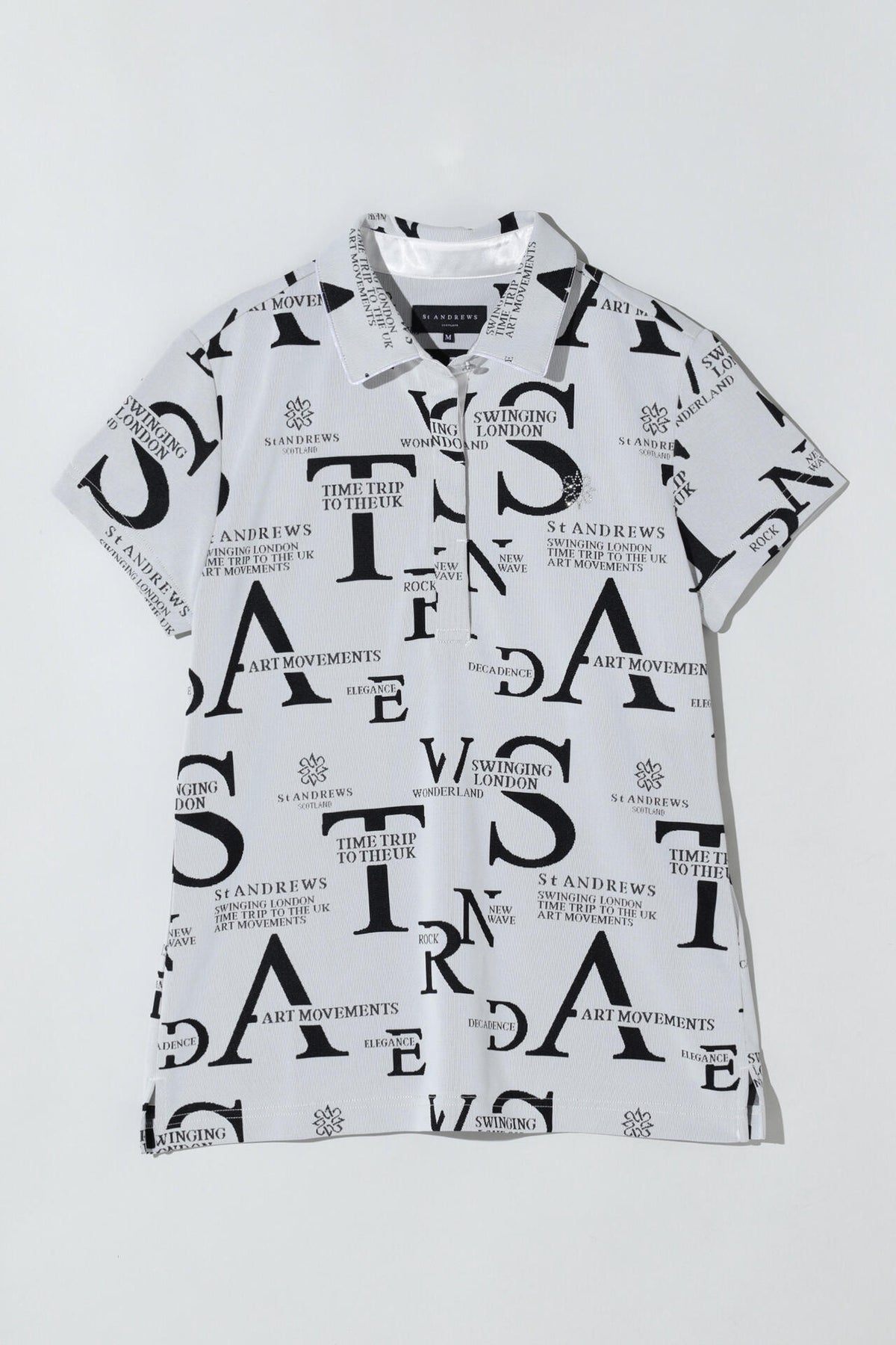 コンセプト柄ジャガード半袖シャツ (WOMENS)
