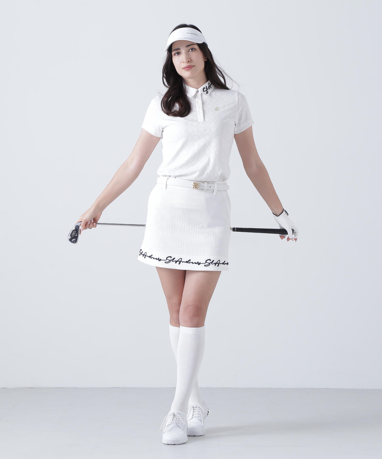 レトロアラベスク柄ジャガード半袖シャツ (WOMENS)