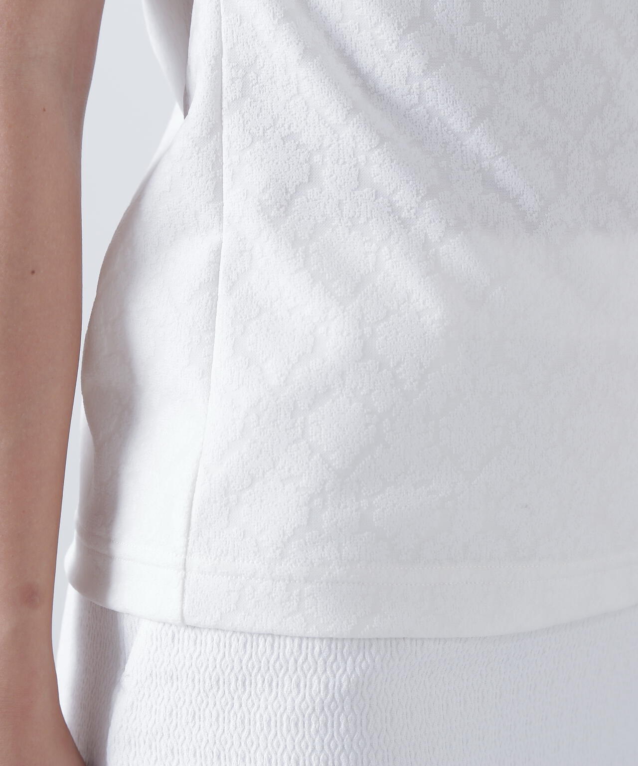 レトロアラベスク柄ジャガード半袖シャツ (WOMENS)