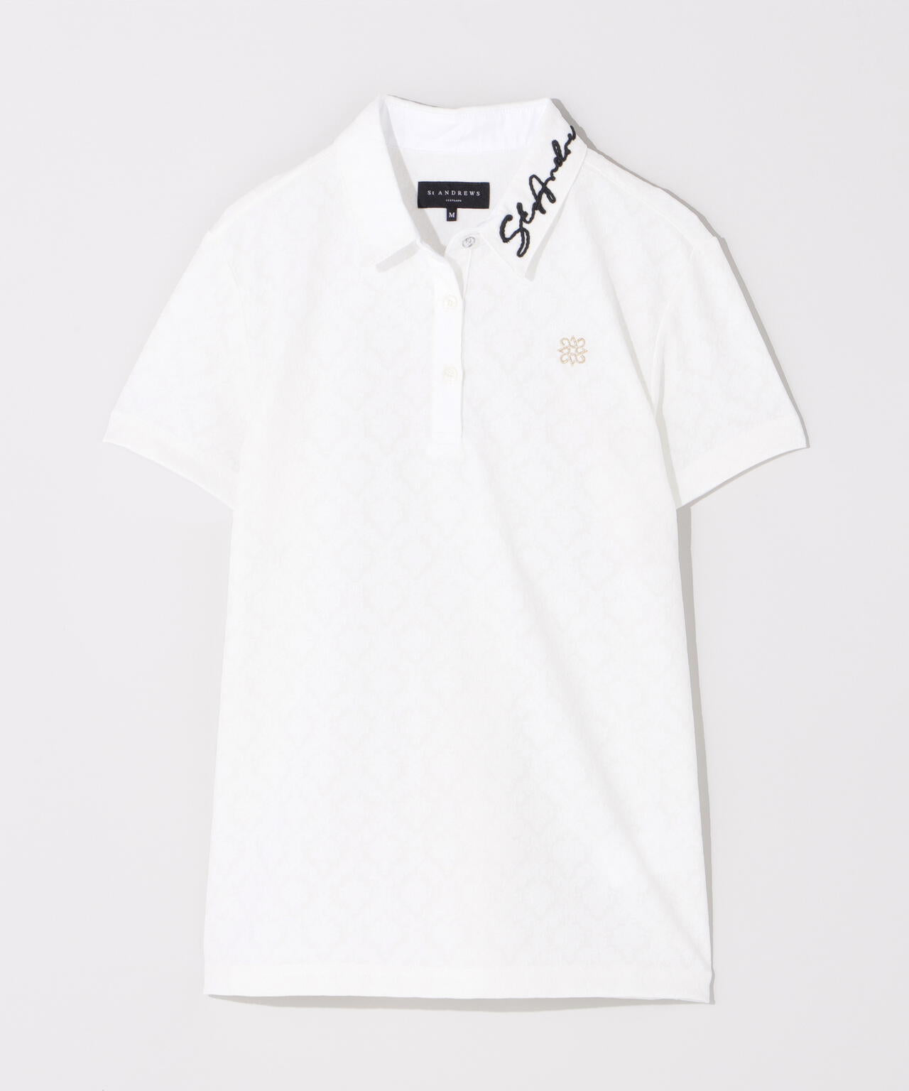 レトロアラベスク柄ジャガード半袖シャツ (WOMENS)