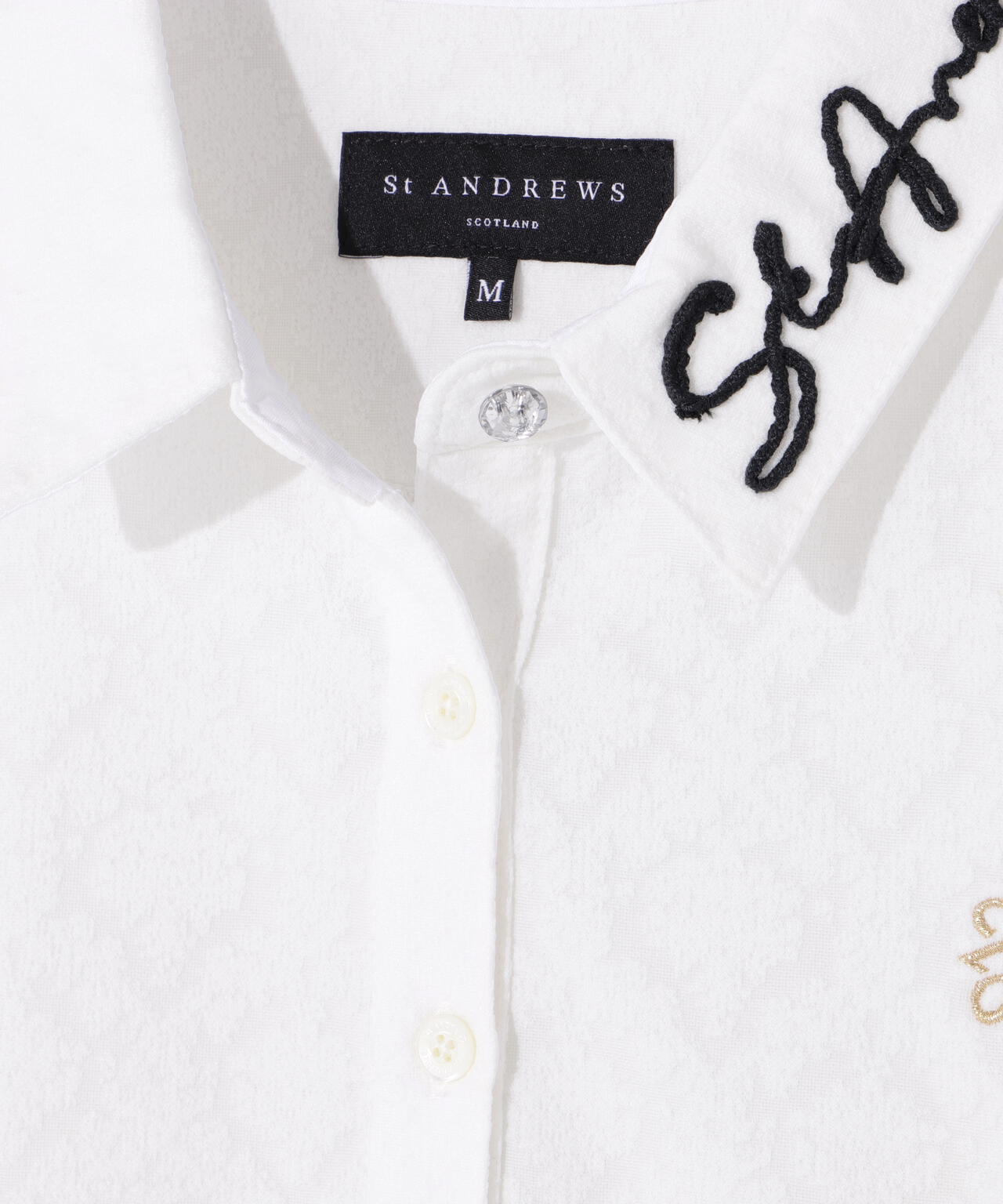 レトロアラベスク柄ジャガード半袖シャツ (WOMENS)