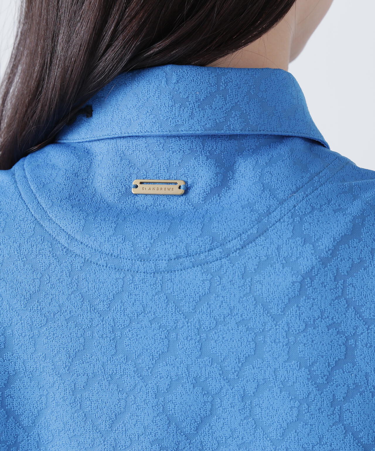 レトロアラベスク柄ジャガード半袖シャツ (WOMENS)