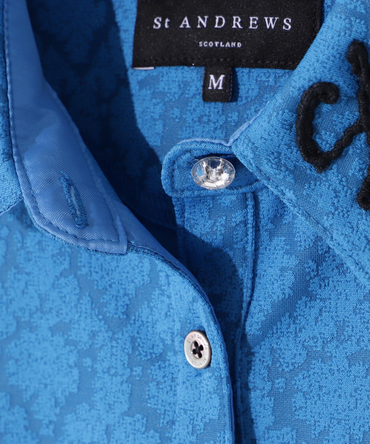 レトロアラベスク柄ジャガード半袖シャツ (WOMENS)