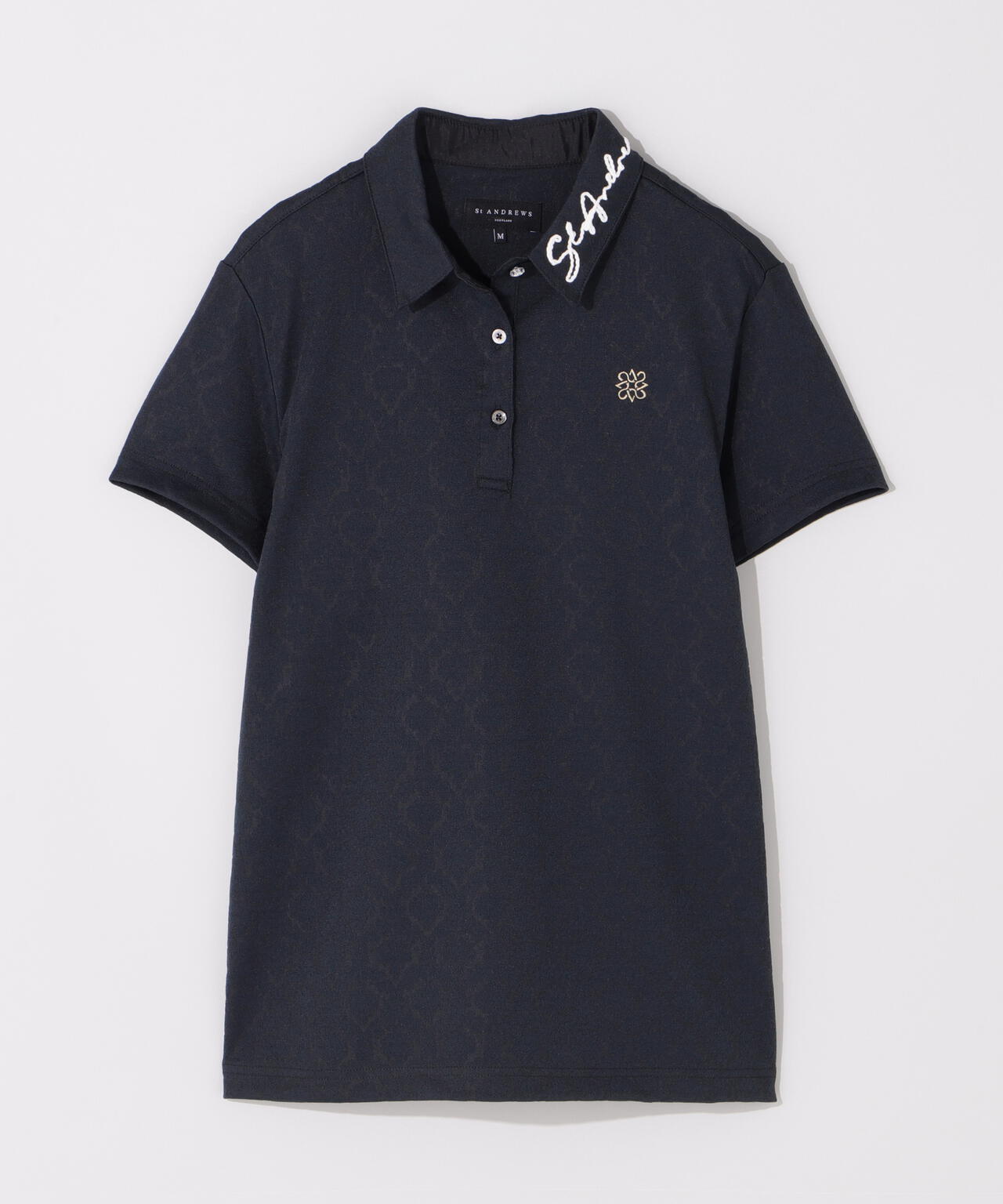 レトロアラベスク柄ジャガード半袖シャツ (WOMENS)