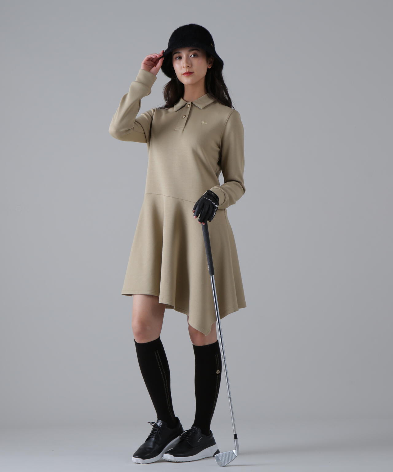 ダンボールニットポロワンピース (WOMENS)