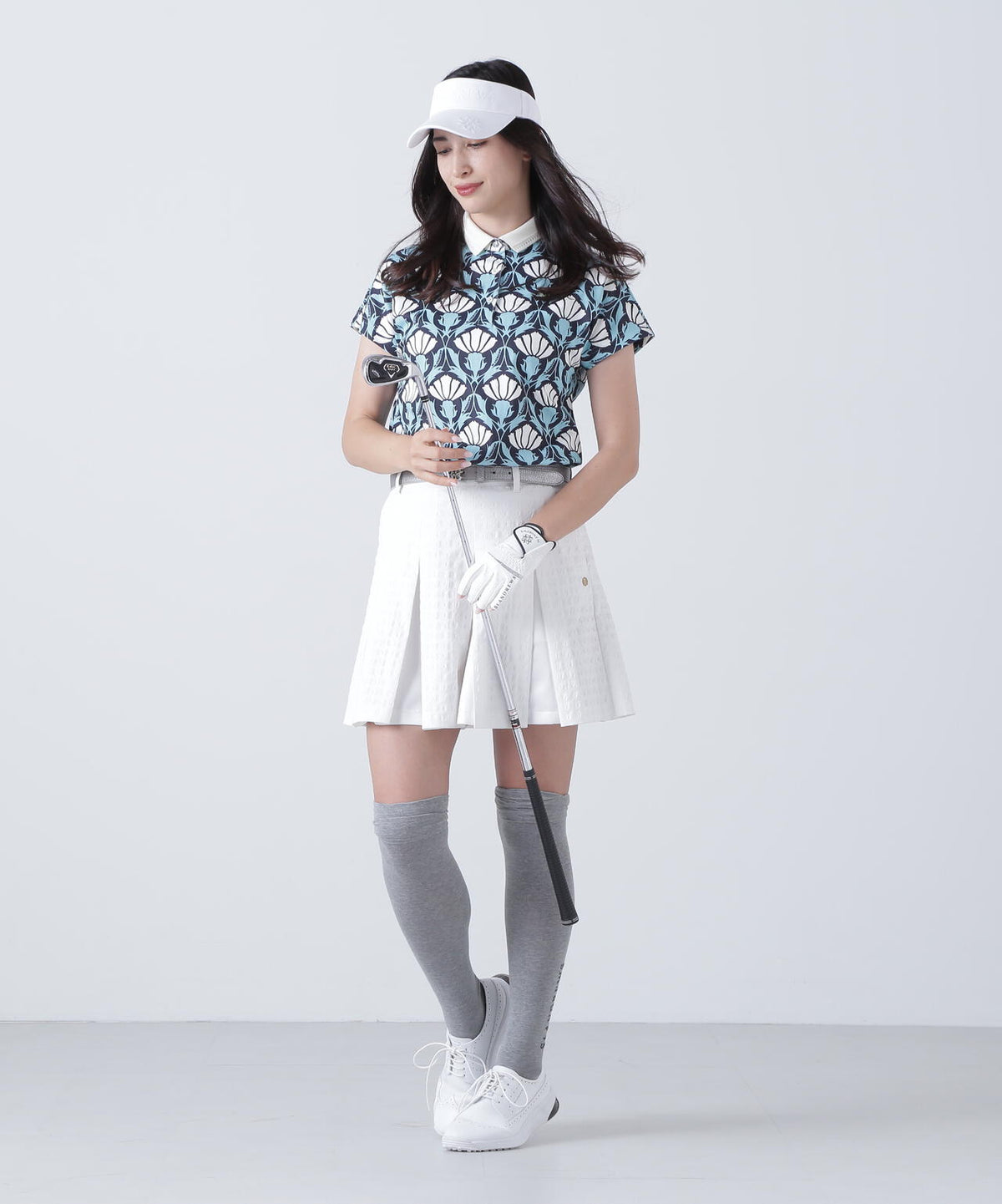 千鳥楊柳ストレッチスカート (WOMENS)