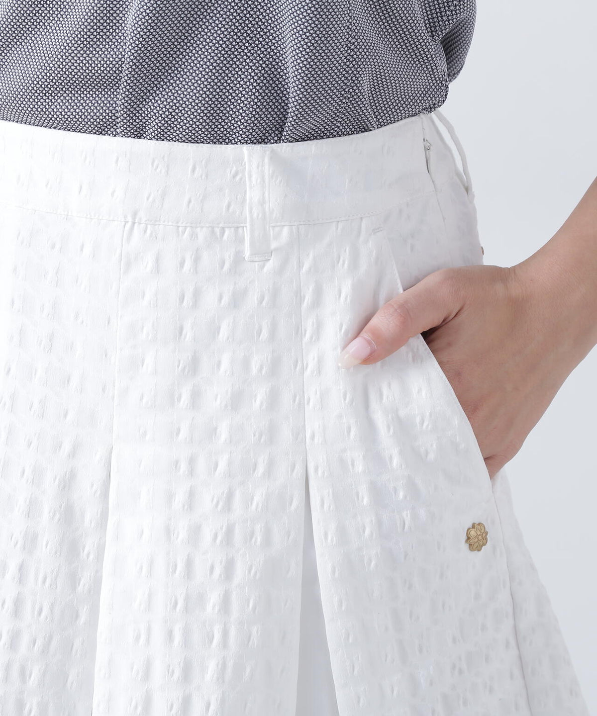 千鳥楊柳ストレッチスカート (WOMENS)