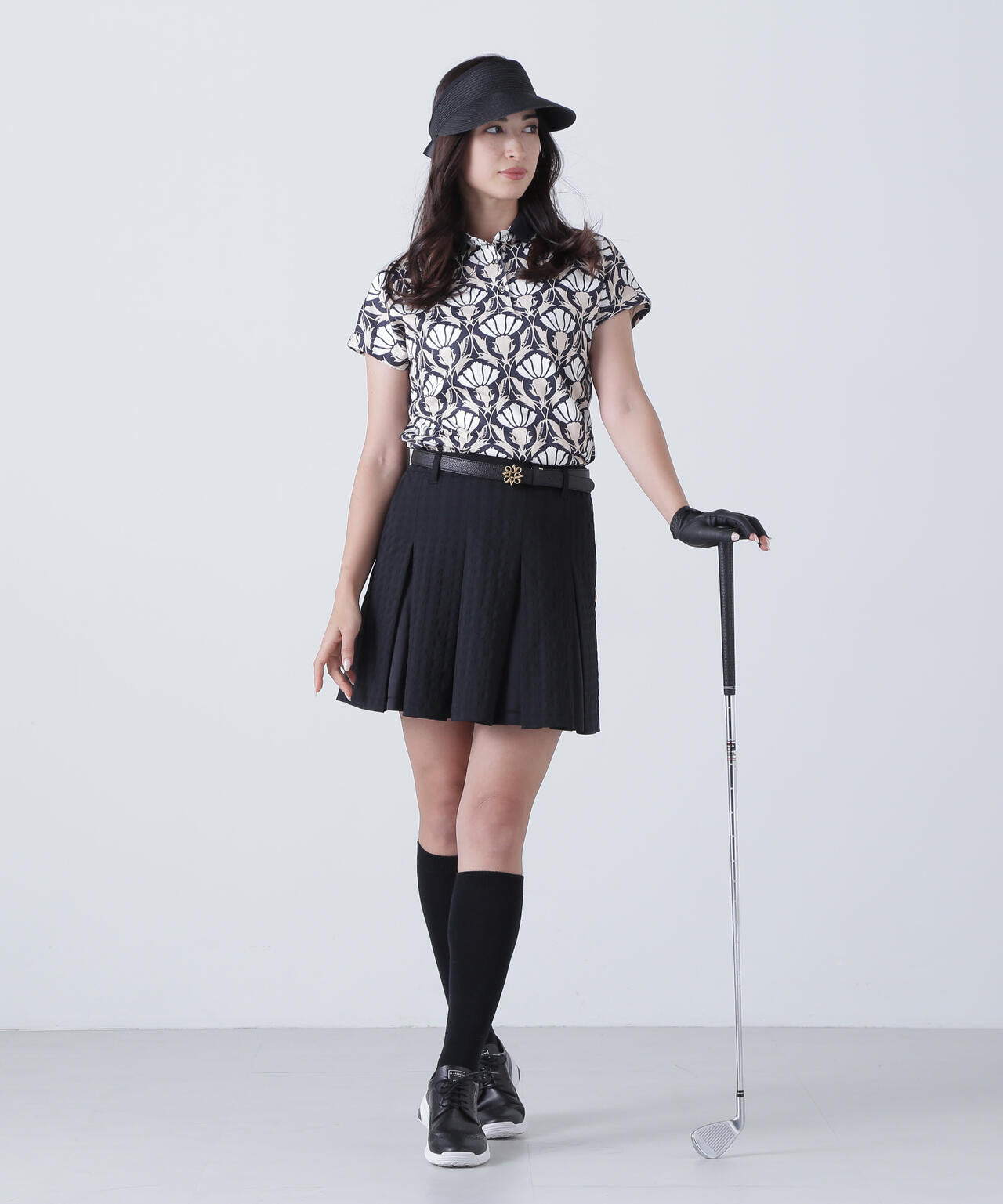 千鳥楊柳ストレッチスカート (WOMENS)