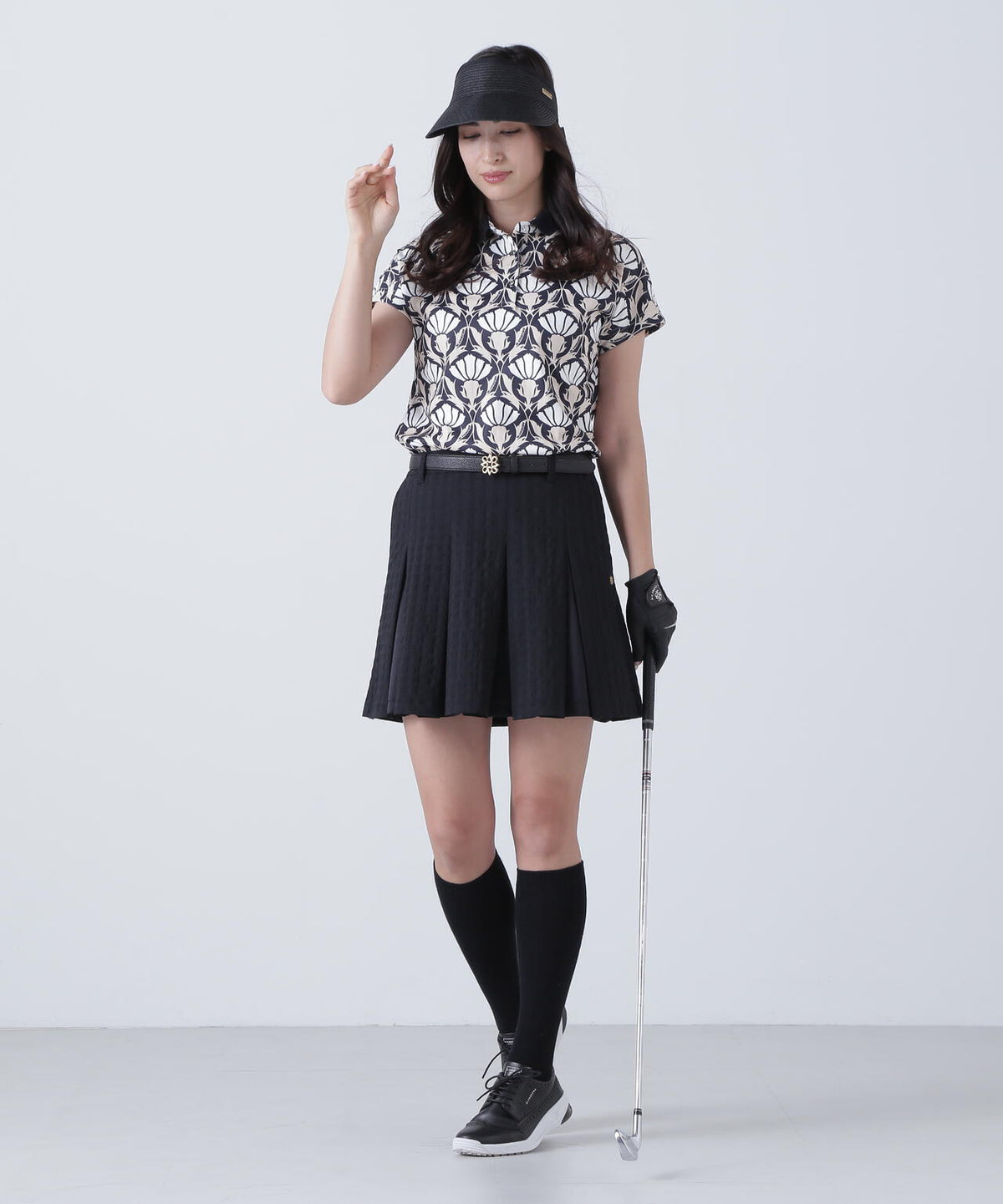 千鳥楊柳ストレッチスカート (WOMENS)