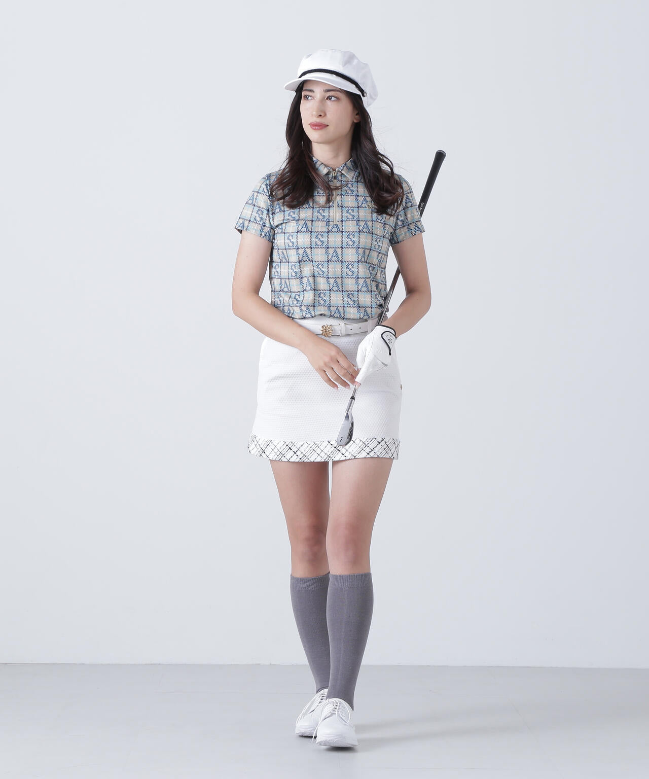 サッカージオメトリックジャガードスカート (WOMENS)