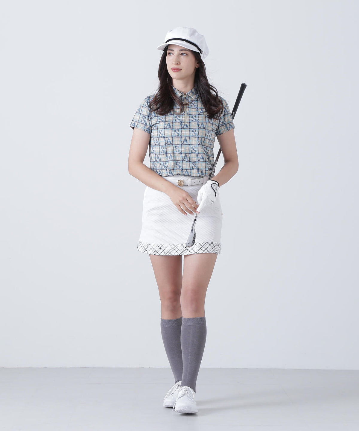 サッカージオメトリックジャガードスカート (WOMENS)