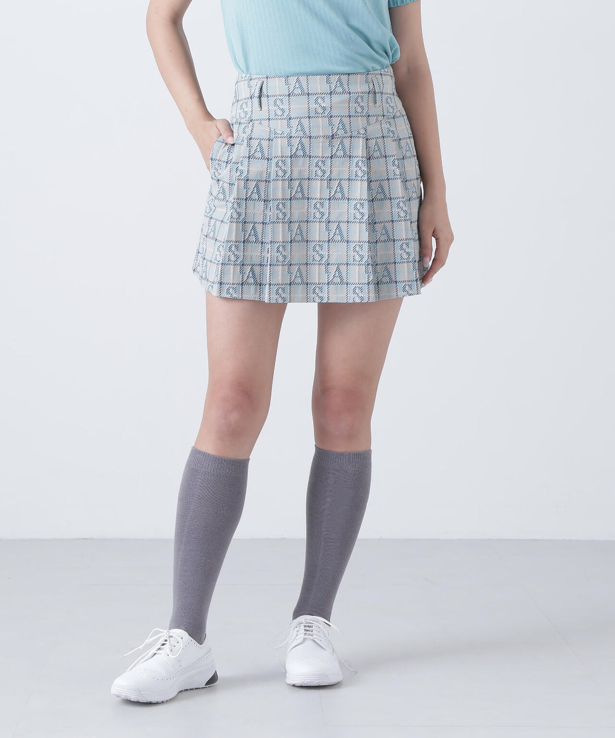 ロゴチェックジャガードスカート (WOMENS)