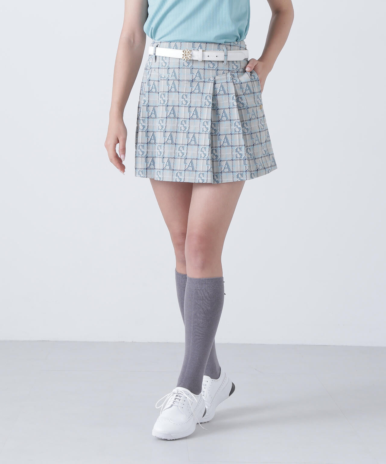 ロゴチェックジャガードスカート (WOMENS)