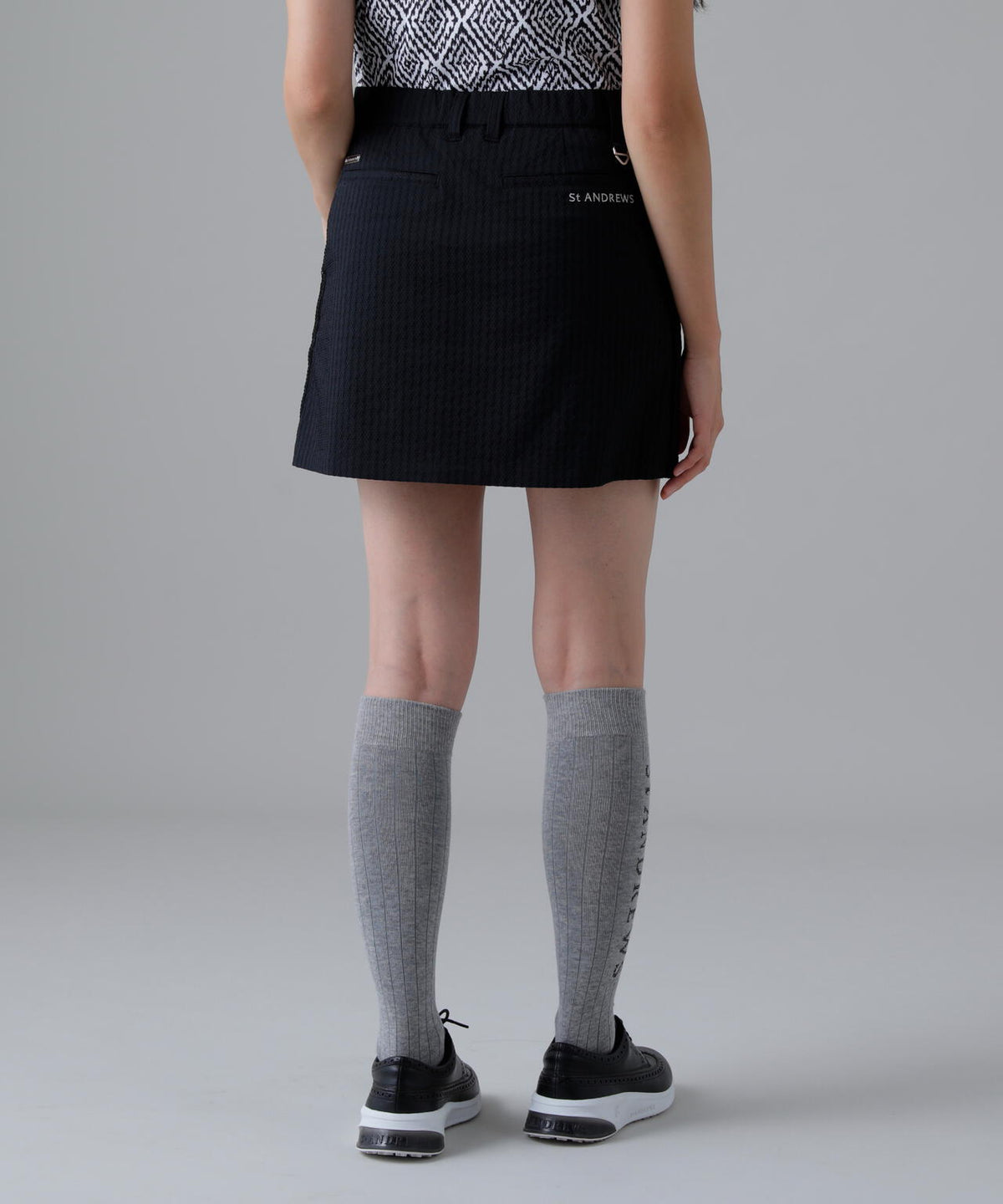 ドットストライプジャカード台形スカート (WOMENS)