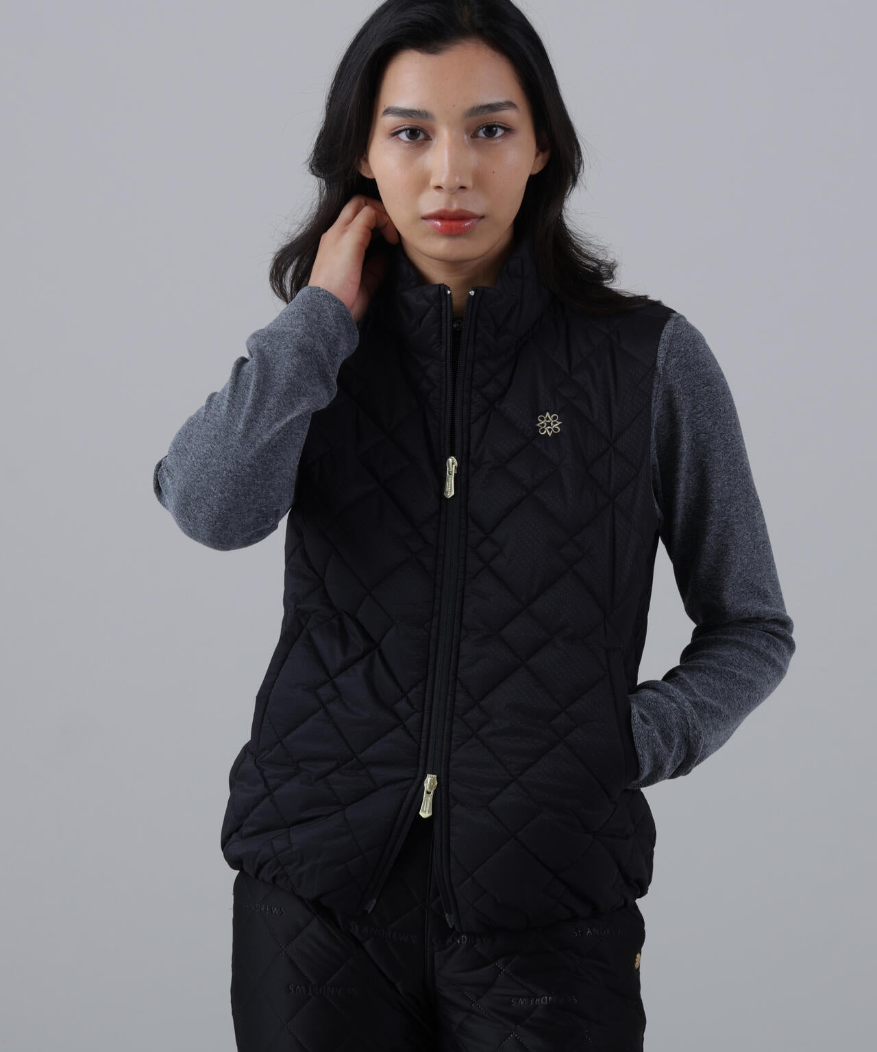 ドットストレッチキルトベスト (WOMENS)