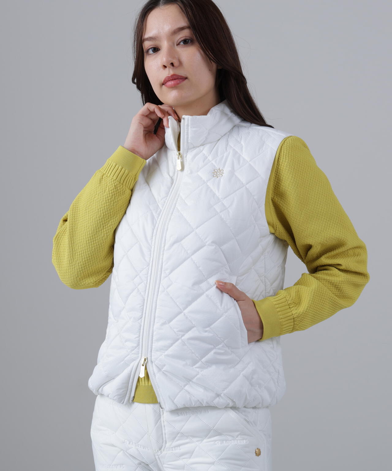 ドットストレッチキルトベスト (WOMENS)