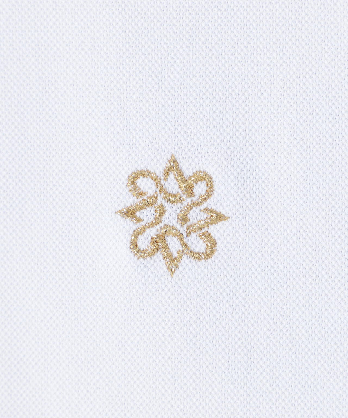 ポリエステル強撚鹿の子リーフ柄刺繍半袖シャツ (WOMENS)
