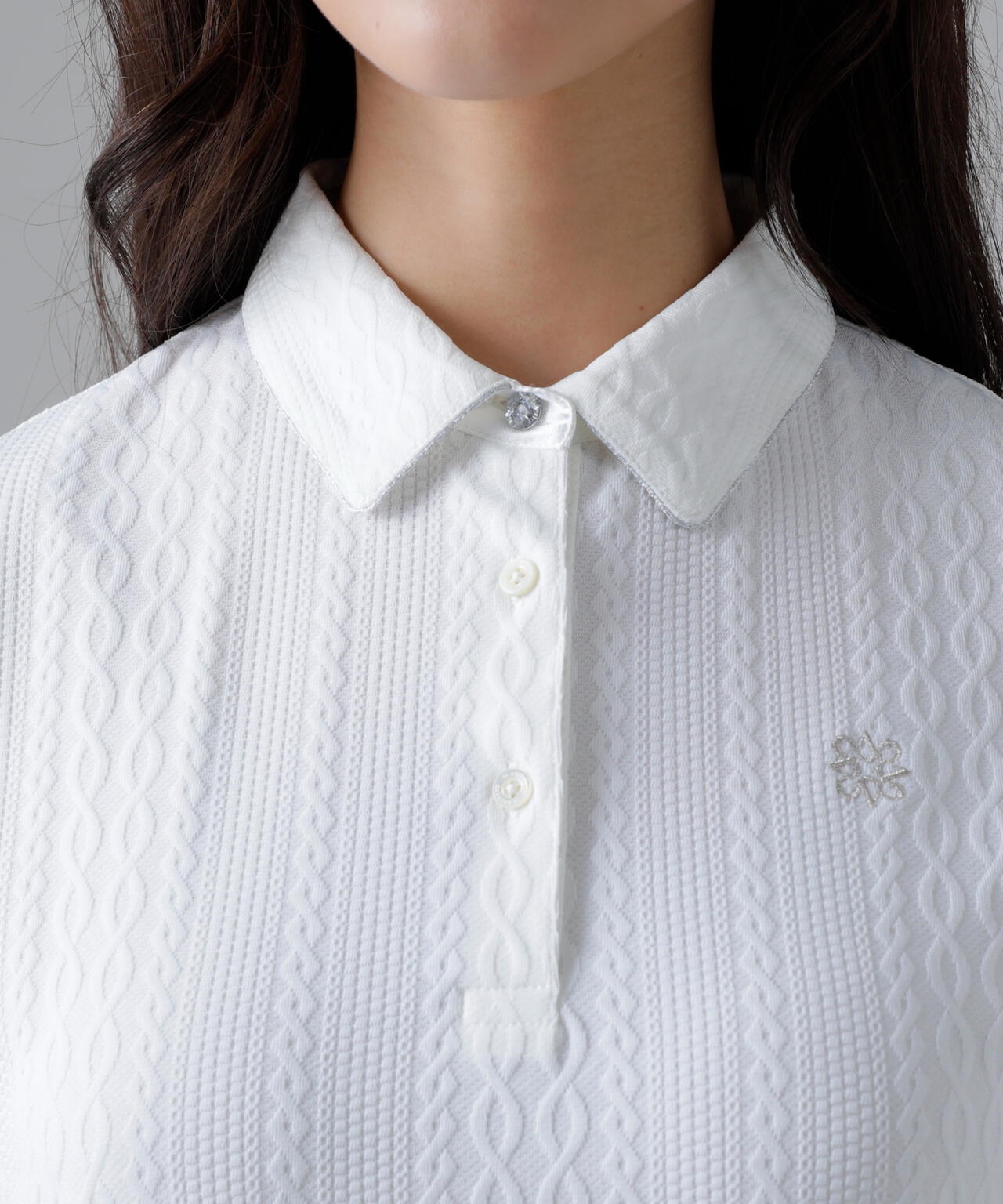 縄柄リンクス半袖シャツ (WOMENS)