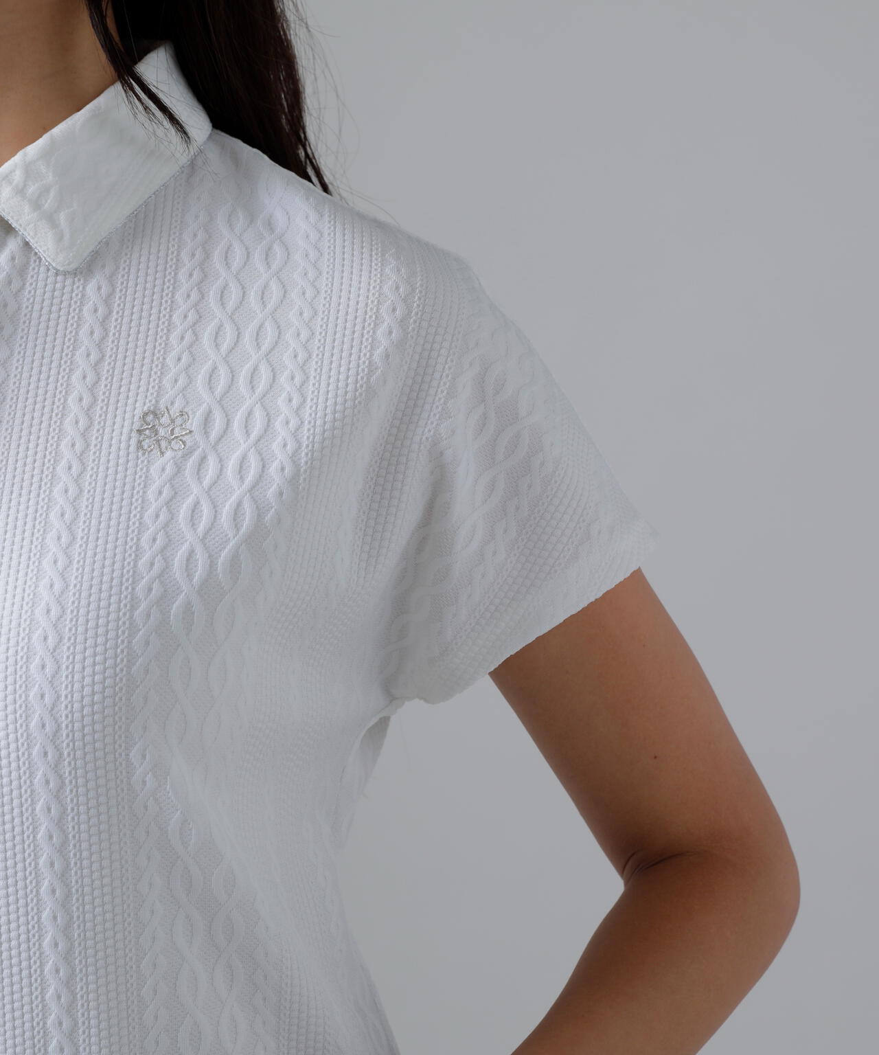 縄柄リンクス半袖シャツ (WOMENS)