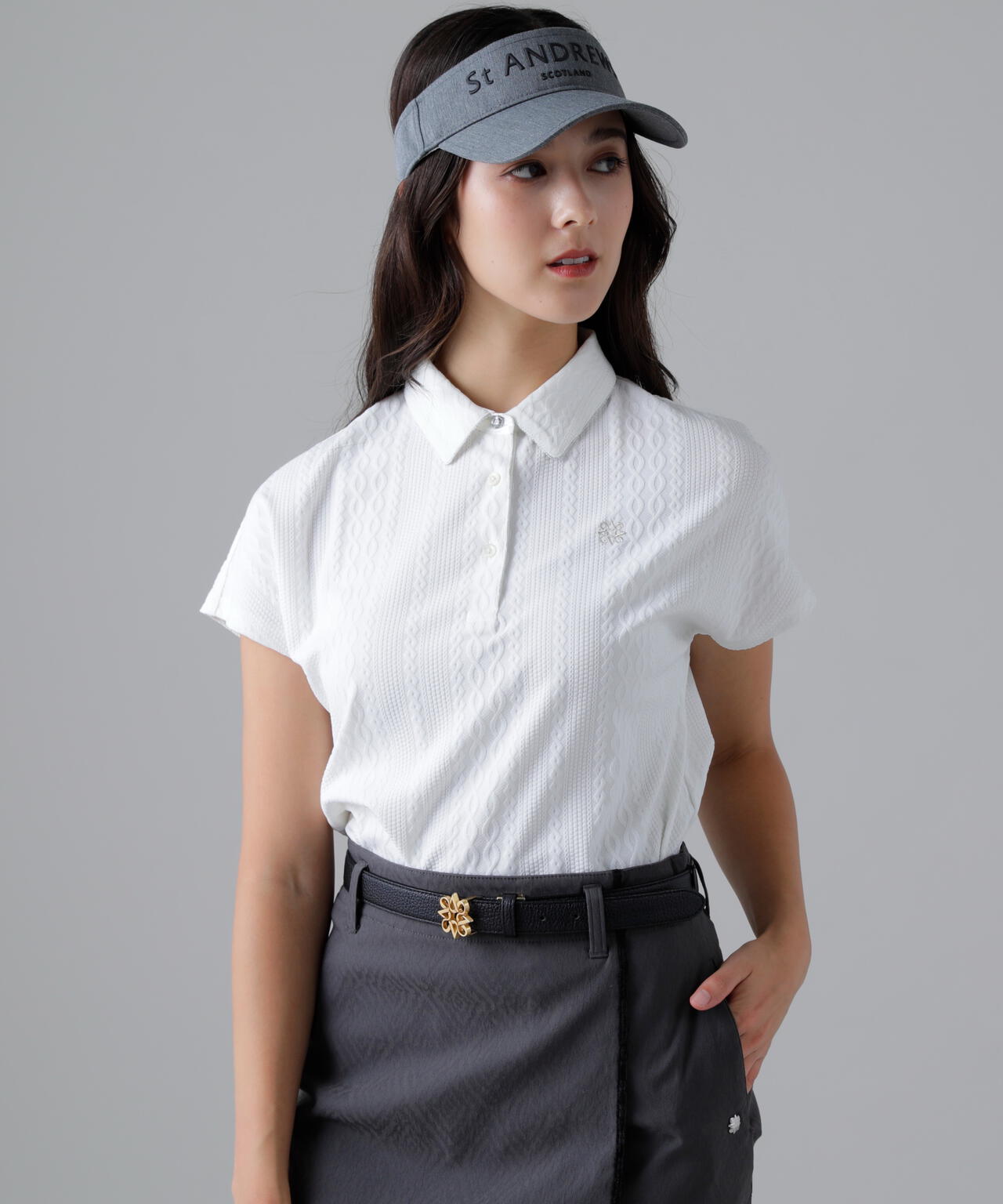 縄柄リンクス半袖シャツ (WOMENS)