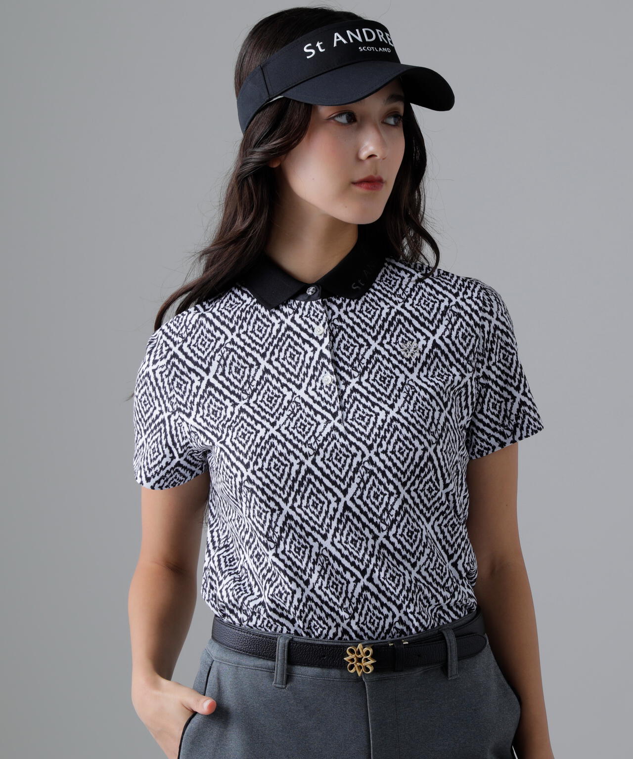 SPXダイヤプリント半袖ポロシャツ (WOMENS)